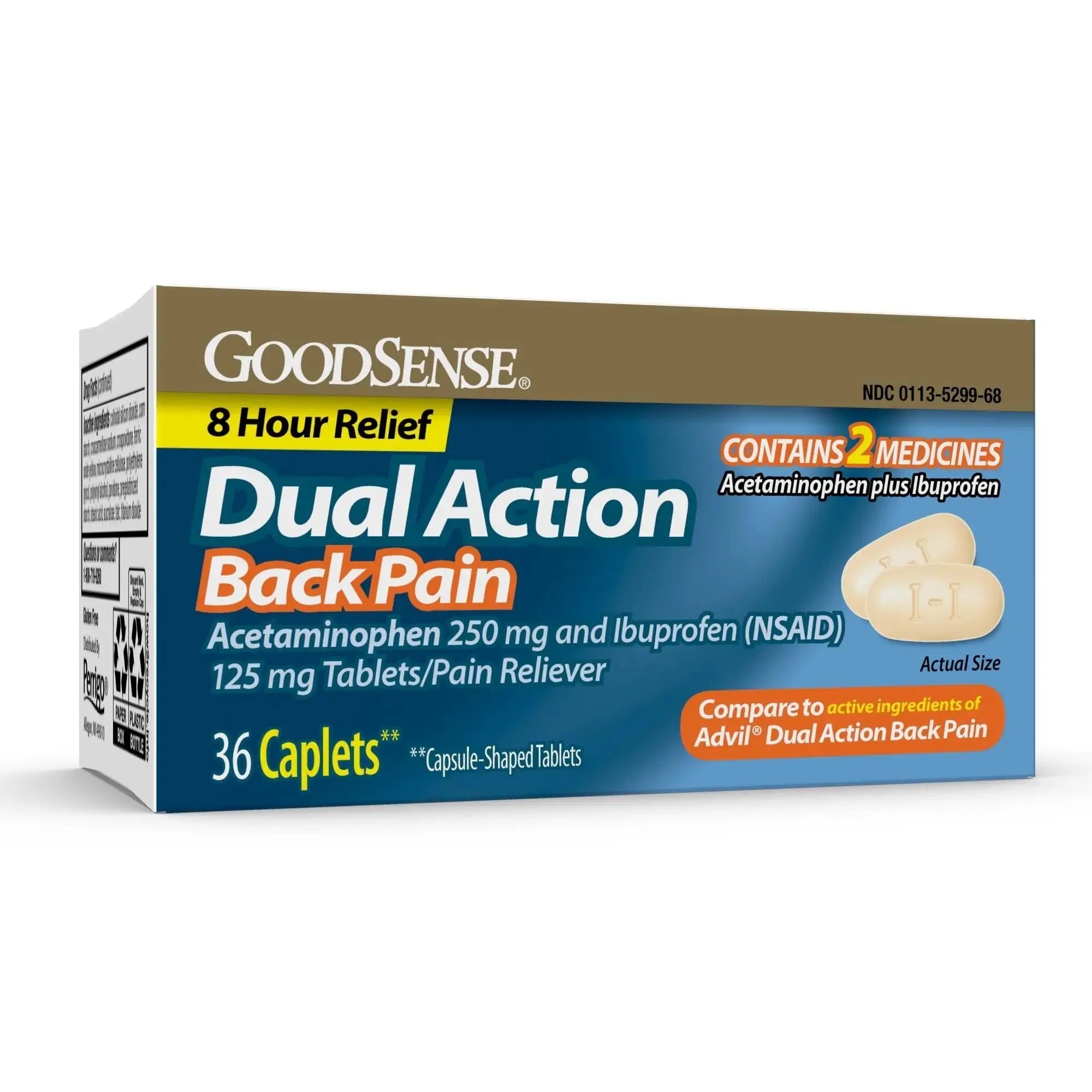 GoodSense Dual Action Acetaminophen and Ibuprofen (NSAID) Tablets, 250 mg/125 mg, Back Pain, 36 Count GoodSenseAu supplements