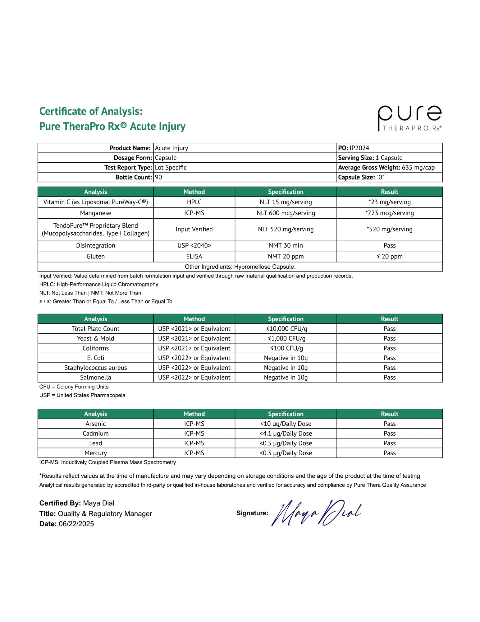 Pure Therapro Rx Acute Injury | Tendon & Ligament Support | Convenient Once a Day Clinical Dose | Supports Tendon Health, Movement & Physical Function | Pharm-Grade (90 Capsules) Pure Therapro RxAu supplements