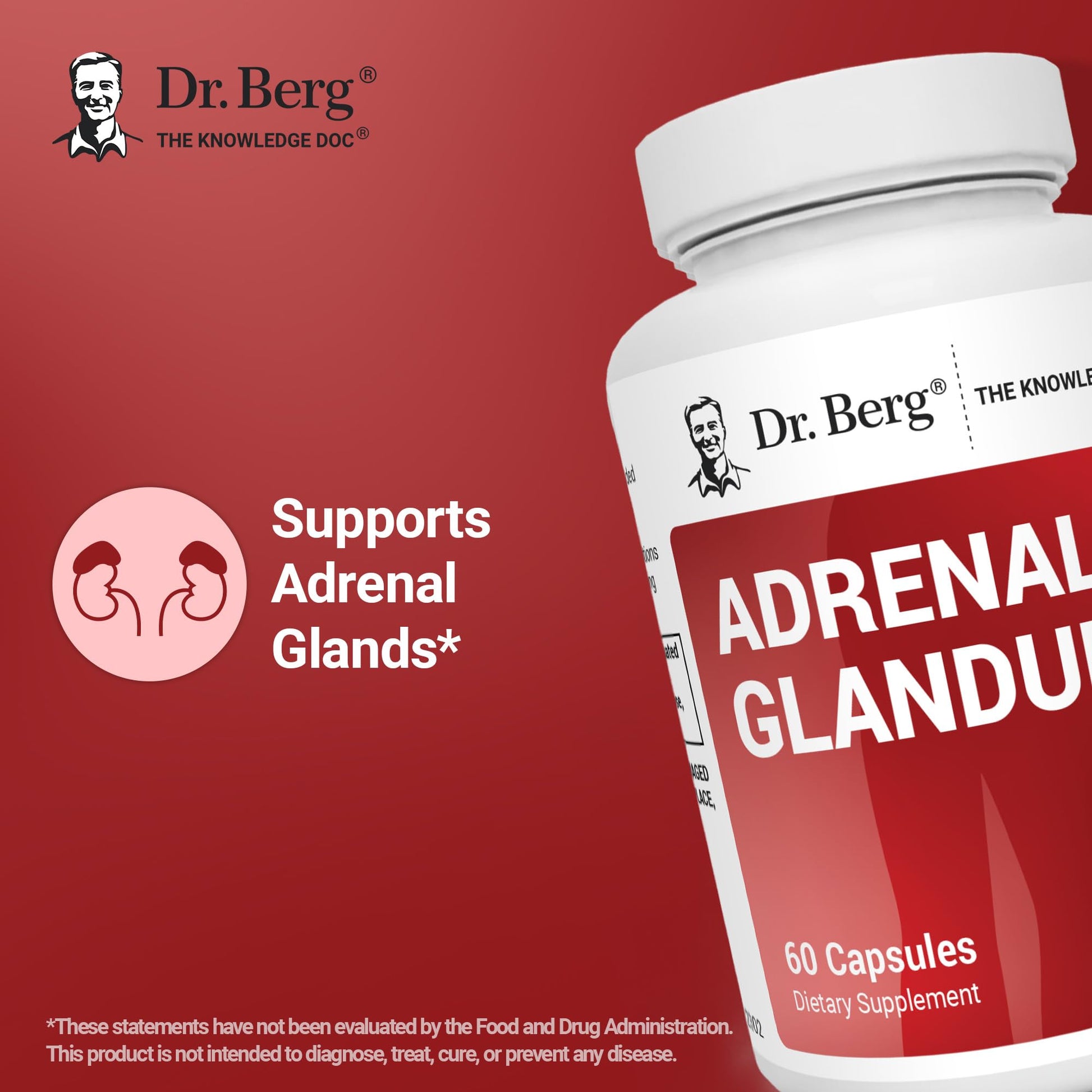 Dr. Berg Adrenal Glandular - Hormone Balance Formula That Supports Healthy Adrenal Function - Adrenal Support Supplement - 60 Capsules Dr. Berg NutritionalsAu supplements
