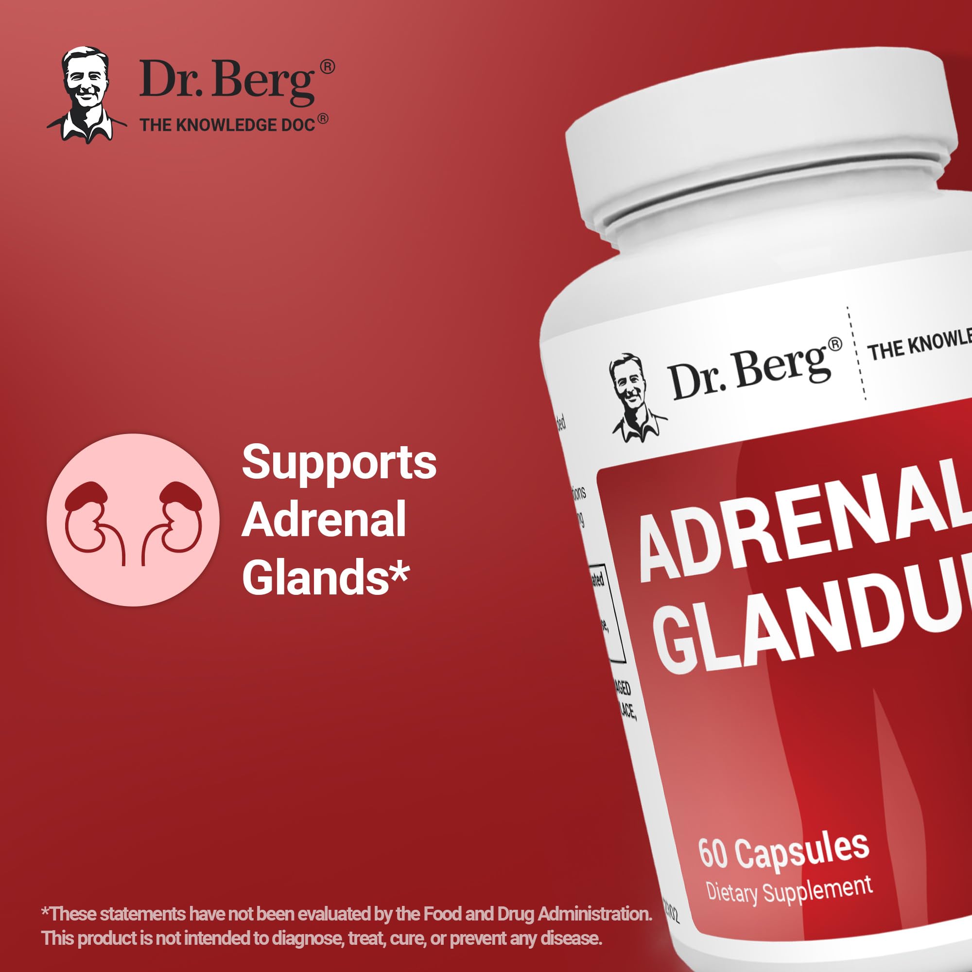 Dr. Berg Adrenal Glandular - Hormone Balance Formula That Supports Healthy Adrenal Function - Adrenal Support Supplement - 60 Capsules Dr. Berg NutritionalsAu supplements