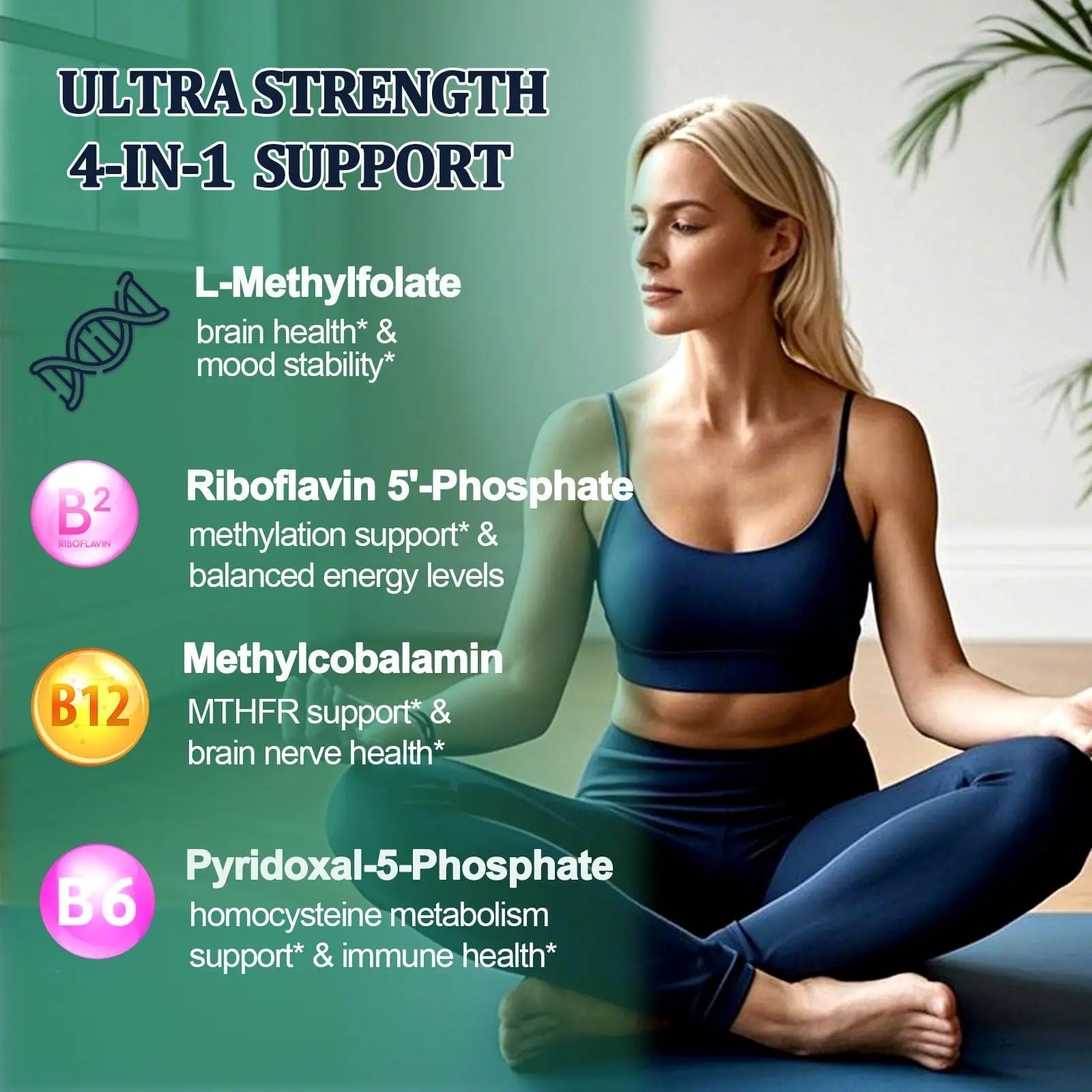 Methylfolate Supplement Liquid Drops, L Methy Folate 15mg Plus Methy B12, B6, B2 Multivitamin, Metabolically Active 5-MTHF Form AMENQ hHEALTHAu supplements