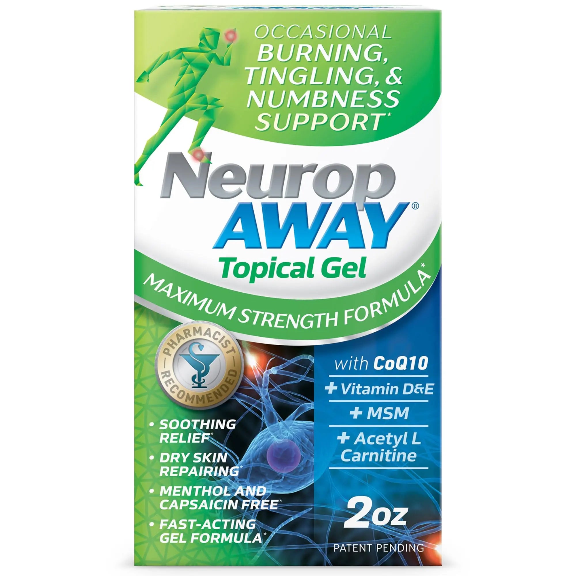 NeuropAWAY® Maximum Strength Gel, for Nerve discomfort, Burning, Tingling, and Numbness 2oz NeuropAWAYAu supplements