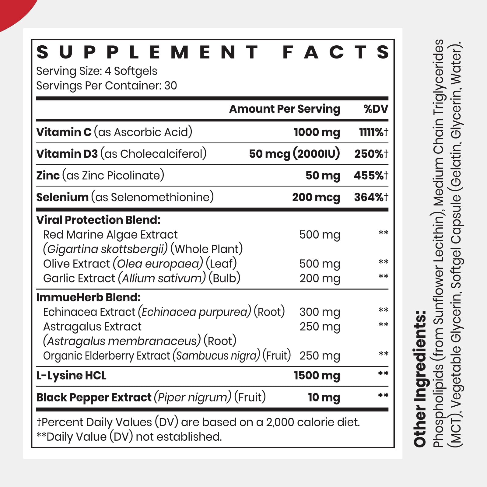 CyberCerix Advanced Liposomal Immune Supplement, Complex with L-Lysine 1,500mg, Vitamins, Minerals & Herbal Extracts, Comprehensive Daily Wellness Blend for Men & Women - 120 Capsules CyberCerixAu supplements