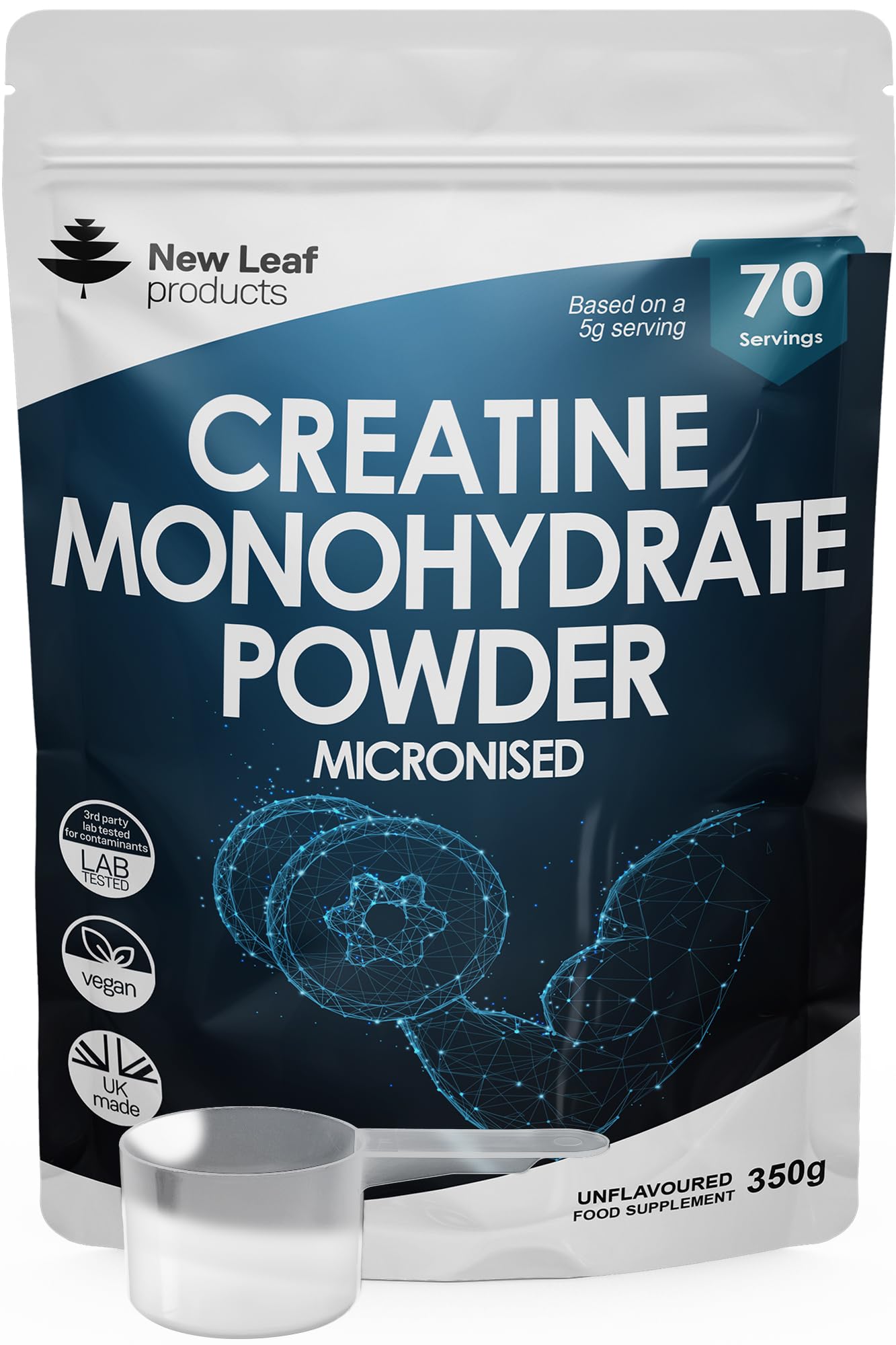 Creatine Monohydrate Powder 100% Pure Micronized Creatine - 350g Increased Absorption NEW LEAF PRODUCTSUS supplements