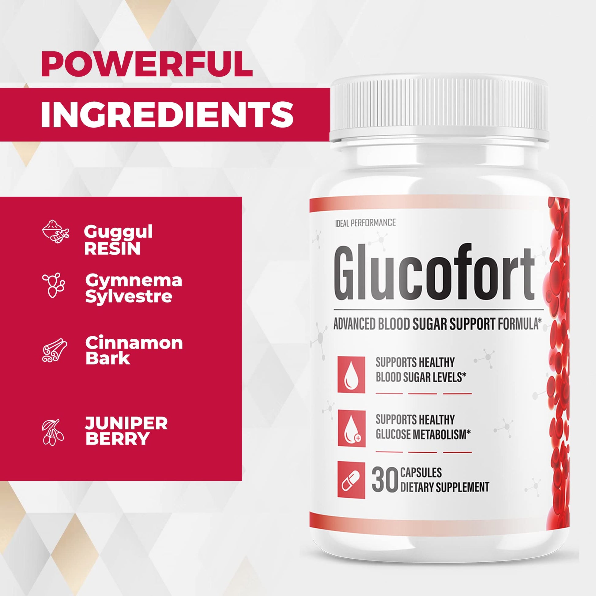 IDEAL PERFORMANCE (Official) Glucofort Supplement Support Formula (3 Pack) IDEAL PERFORMANCEAu supplements