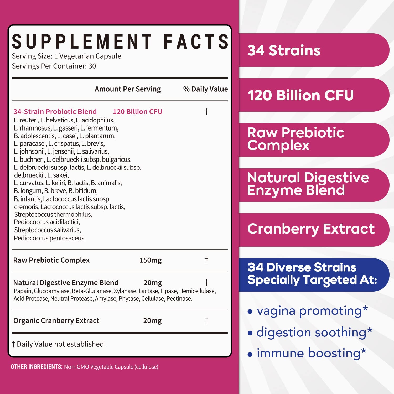 Surebounty Probiotics for Women, 120 Billion CFU 34 Strains, Prebiotics + Digestive Enzymes SurebountyAu supplements