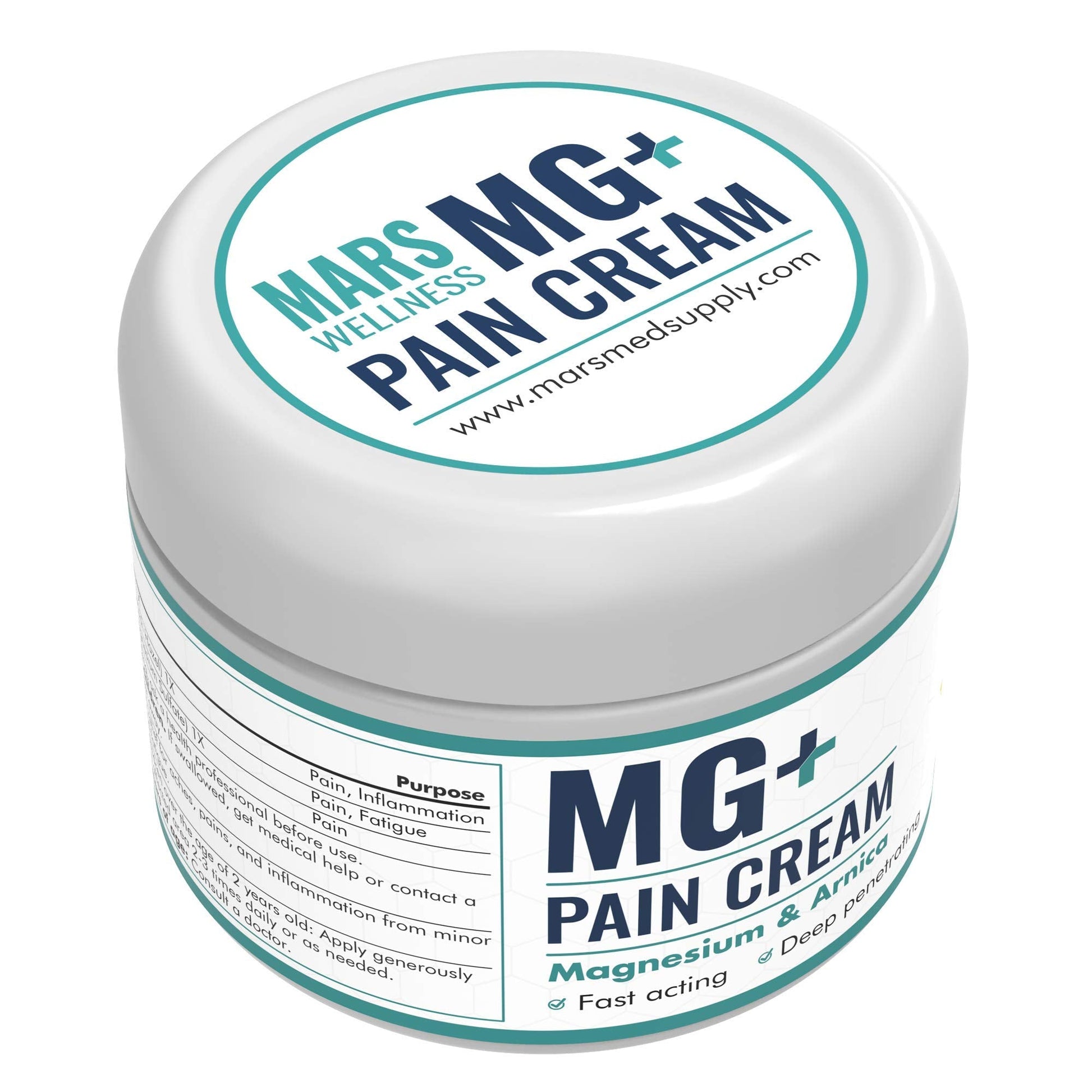 Mars Wellness MG+ Magnesium Cream Pain Relief - Extra Strength Magnesium and Arnica Cream - 4 OZ Tub - Neuropathy, Muscle Pain, and Leg Cramps Relief - 1 Pack MARS WELLNESSAu supplements