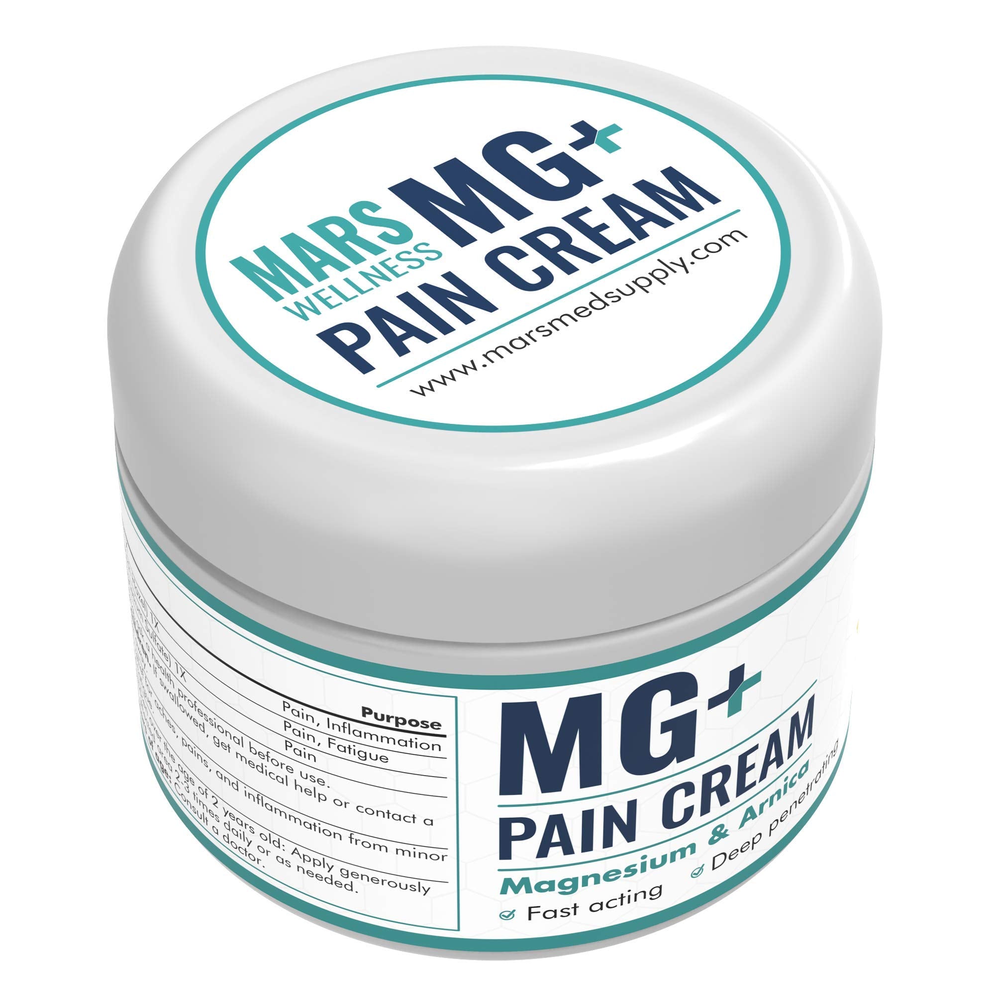 Mars Wellness MG+ Magnesium Cream Pain Relief - Extra Strength Magnesium and Arnica Cream - 4 OZ Tub - Neuropathy, Muscle Pain, and Leg Cramps Relief - 1 Pack MARS WELLNESSAu supplements