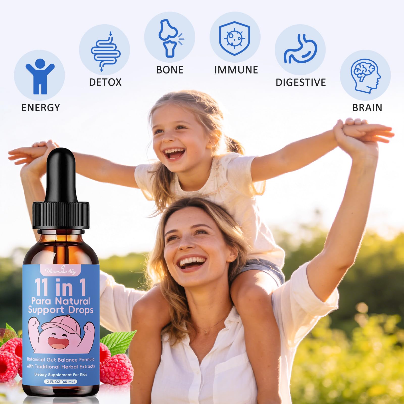 Theronika Aly Parasite Cleanse for Humans & Kids – Advanced Herbal Blend with Black Walnut, Wormwood, Clove, Digestive & Gut Balance Support, Alcohol-Free Liquid Drops, 30 Servings Theronika AlyAu supplements