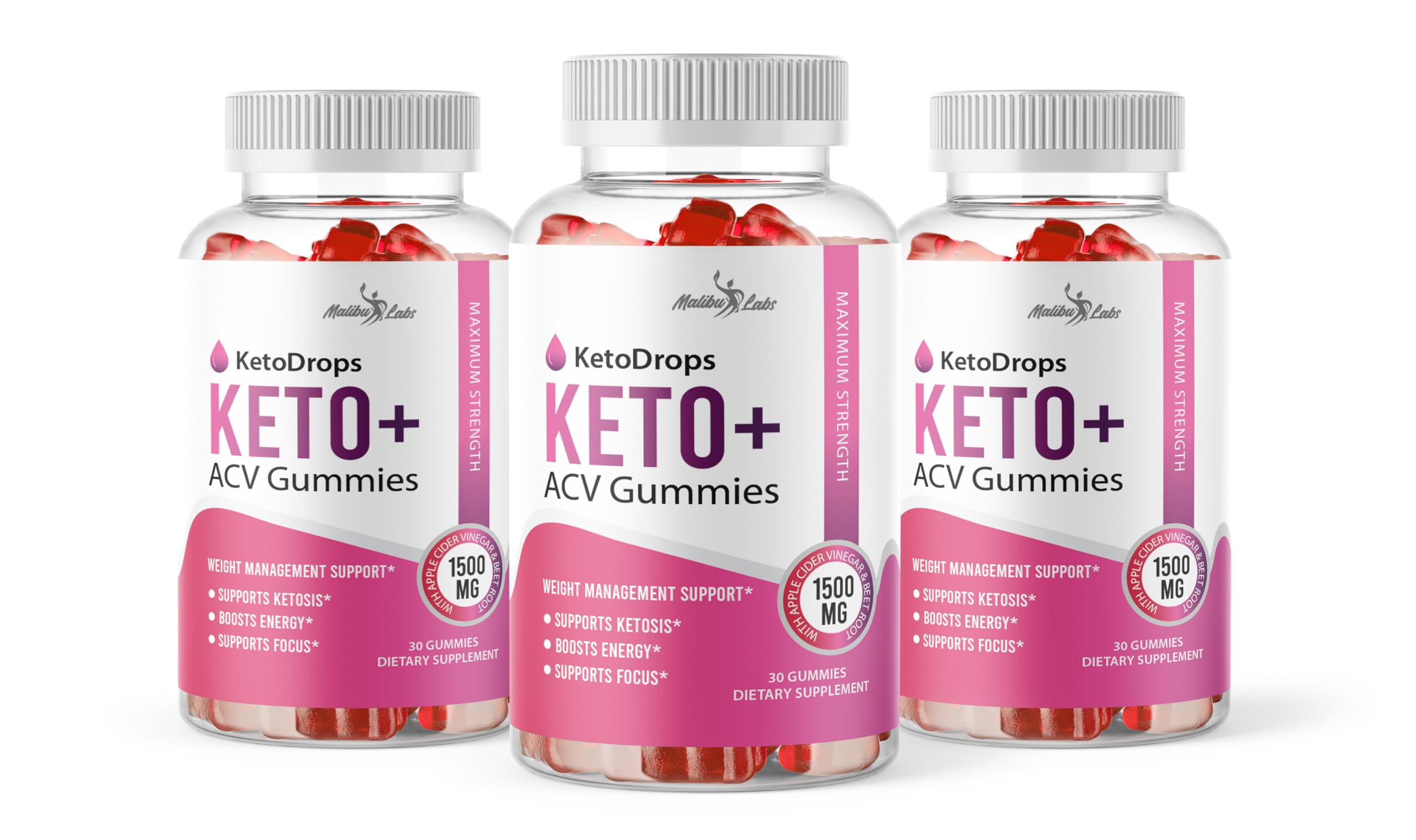 Keto Drops ACV Gummies Weight Loss - 1500mg Once a Day, Strong Time Released Malibu LabsUS supplements