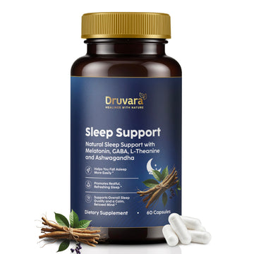 Druvara Natural Sleep Aid for Adults with Melatonin, GABA, L-Theanine & Ashwagandha, Natural Sleep Supplement for Deep, Restful Sleep - 60 Capsules DruvaraAu supplements