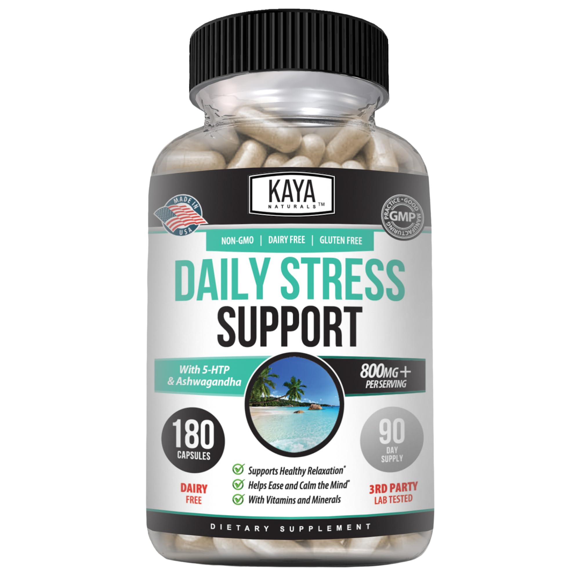 Kaya Naturals - Natural Herbal Support Vitamin Supplement are Designed to Help You find Balance and Relaxation in Your Daily Routine - Vitamin Supplement - 180 Capsules Kaya NaturalsAu supplements