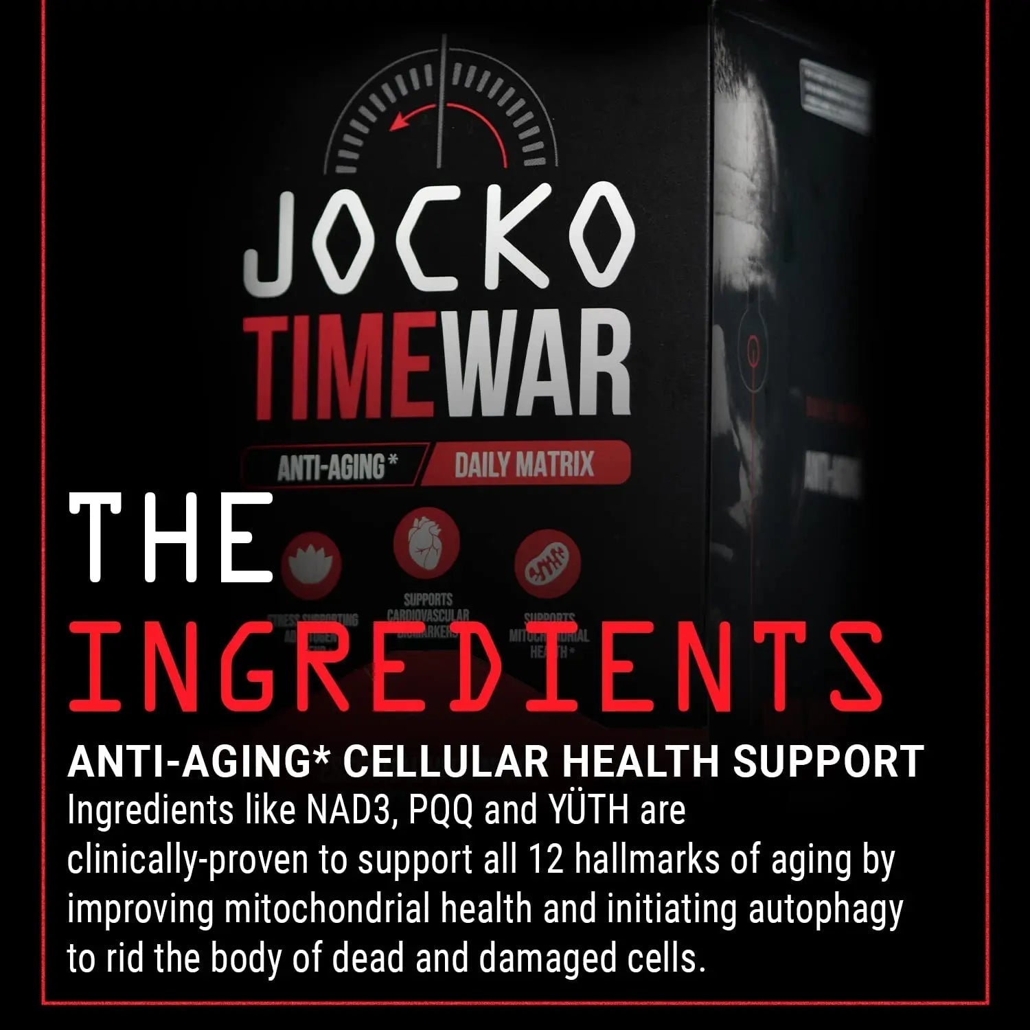 Jocko Fuel TIME WAR - Multivitamin for Men & Women. NAD Supplement for Healthy Aging, Heart, Bone, & Eye Health. Essential Vitamins and Minerals Jocko FuelAu supplements