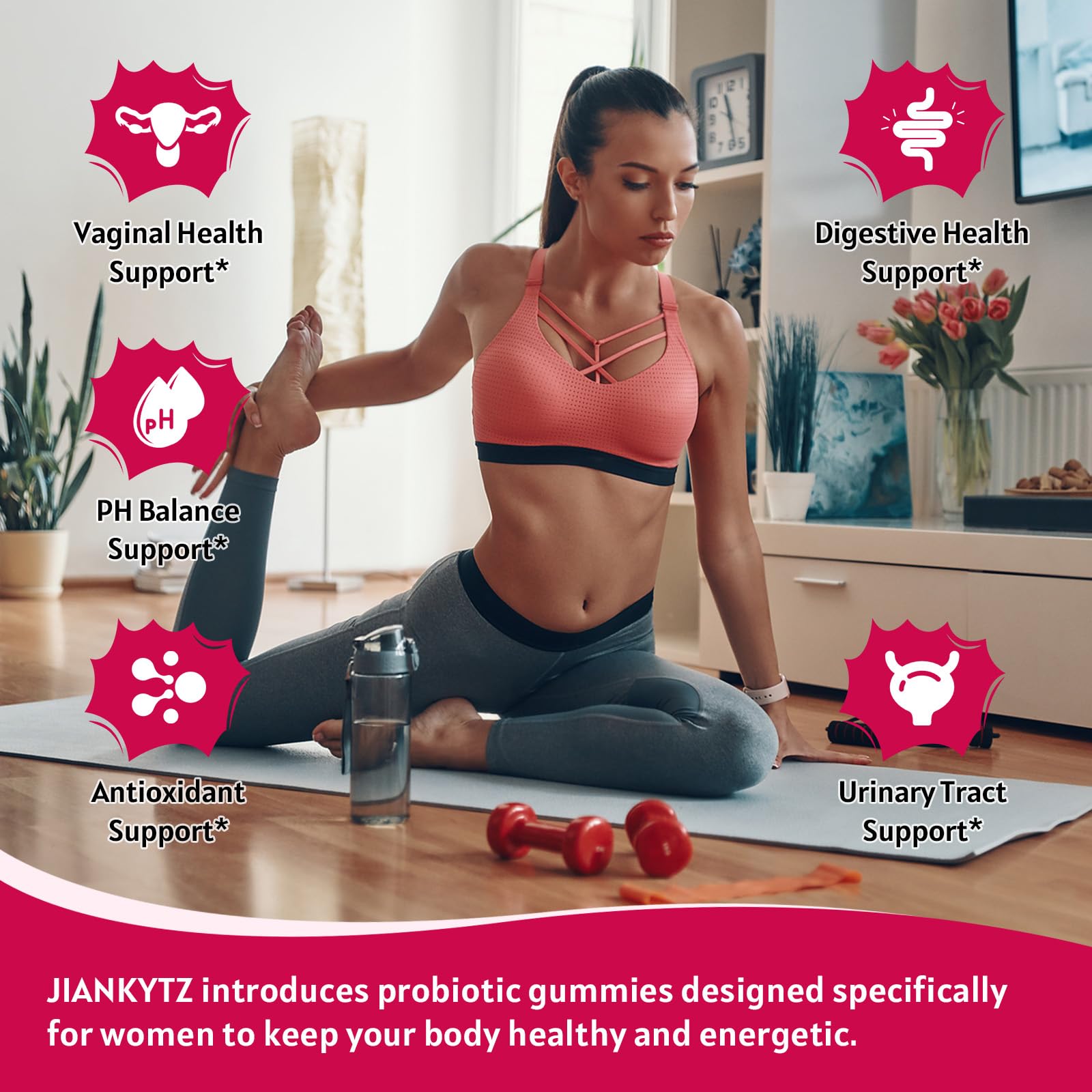 JIANKYTZ (2 Pack) Sugar Free Premium Feminine Balance Gummies for Women - Vaginal Health, Antioxidant, Digestive Health, PH Balance Support, Vaginal Probiotics for Women Gummies, Max Absorption JIANKYTZAu supplements