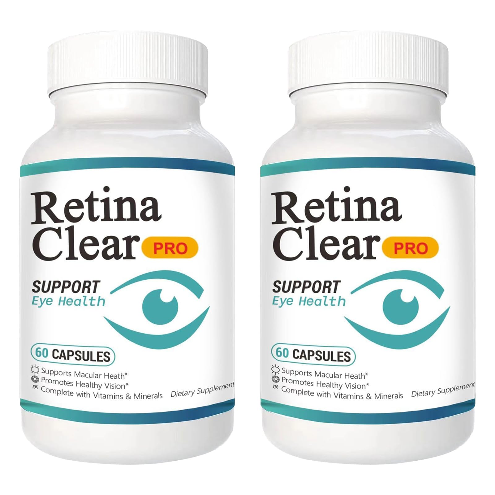 Vunexo Retina Clear Pro Eye Health Support Supplement, with Minerals and Vitamins, Lutein and Bilberry Extract Supports Visual Clarity, Eye Fatigue Relief & Focus（2PCS VunexoAu supplements