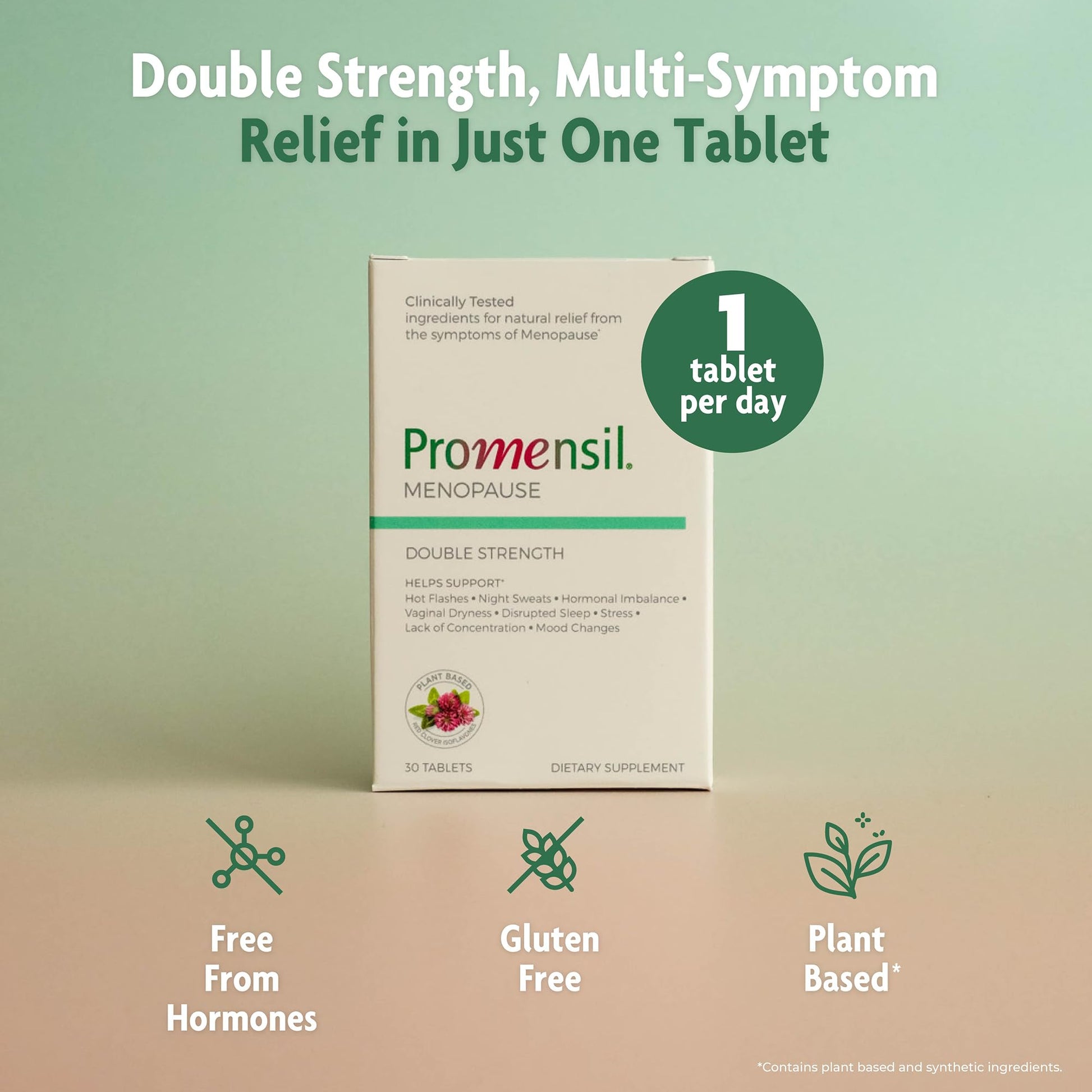 Promensil Menopause Double Strength - Menopause Supplements for Women, Red Clover Isoflavones, Helps Support Hot Flashes, Night Sweats, Restlessness - 30 Count PromensilAu supplements