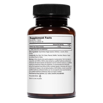 Weyland Brain Nutrition: Lithium Orotate 10mg (1 Bottle), 60 Vegetarian Weyland Brain NutritionUS supplements
