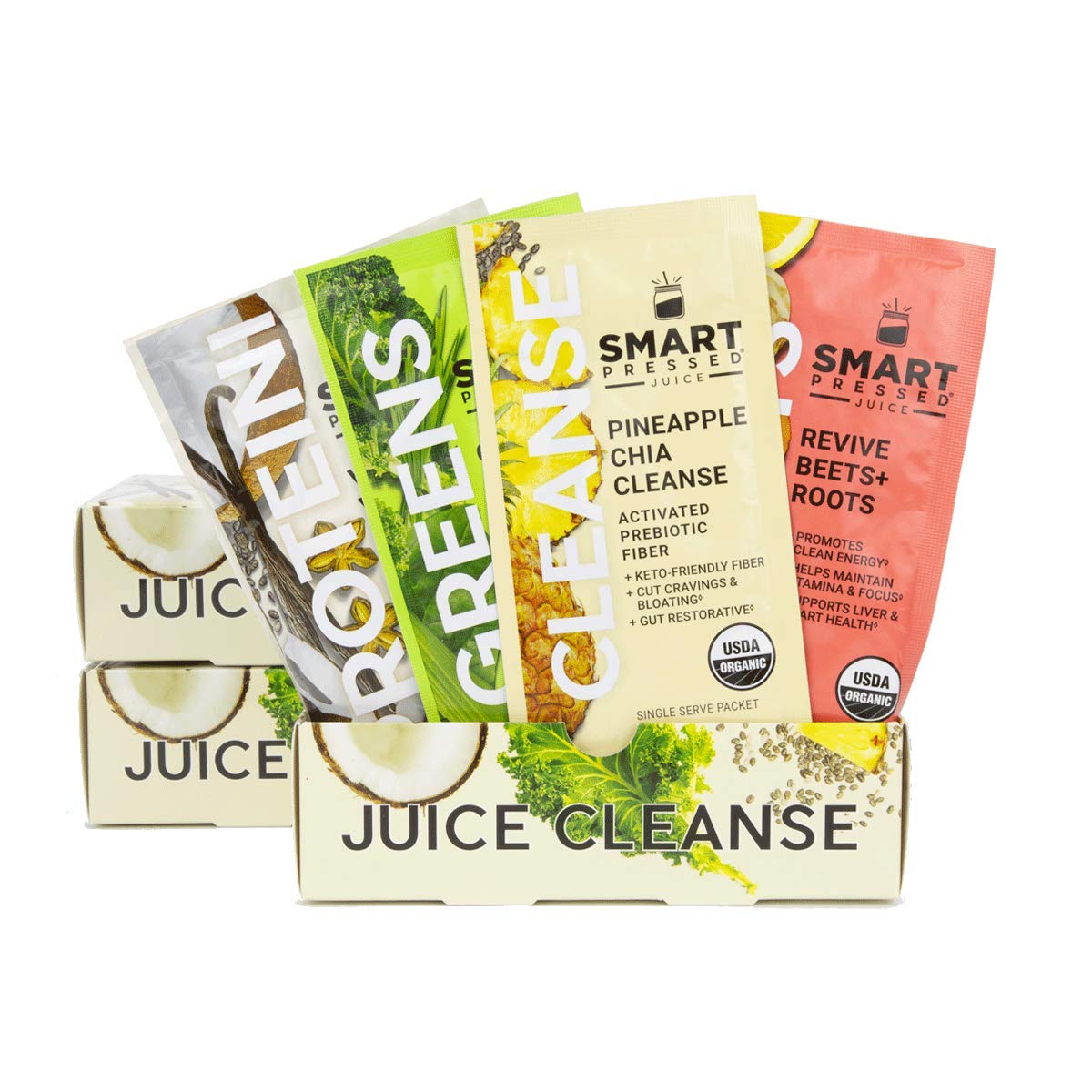 SMART Pressed Juice 3-Day Organic Juice Cleanse | Healthy Detox Program | Vegan Vanilla Protein SMART PressedUS supplements