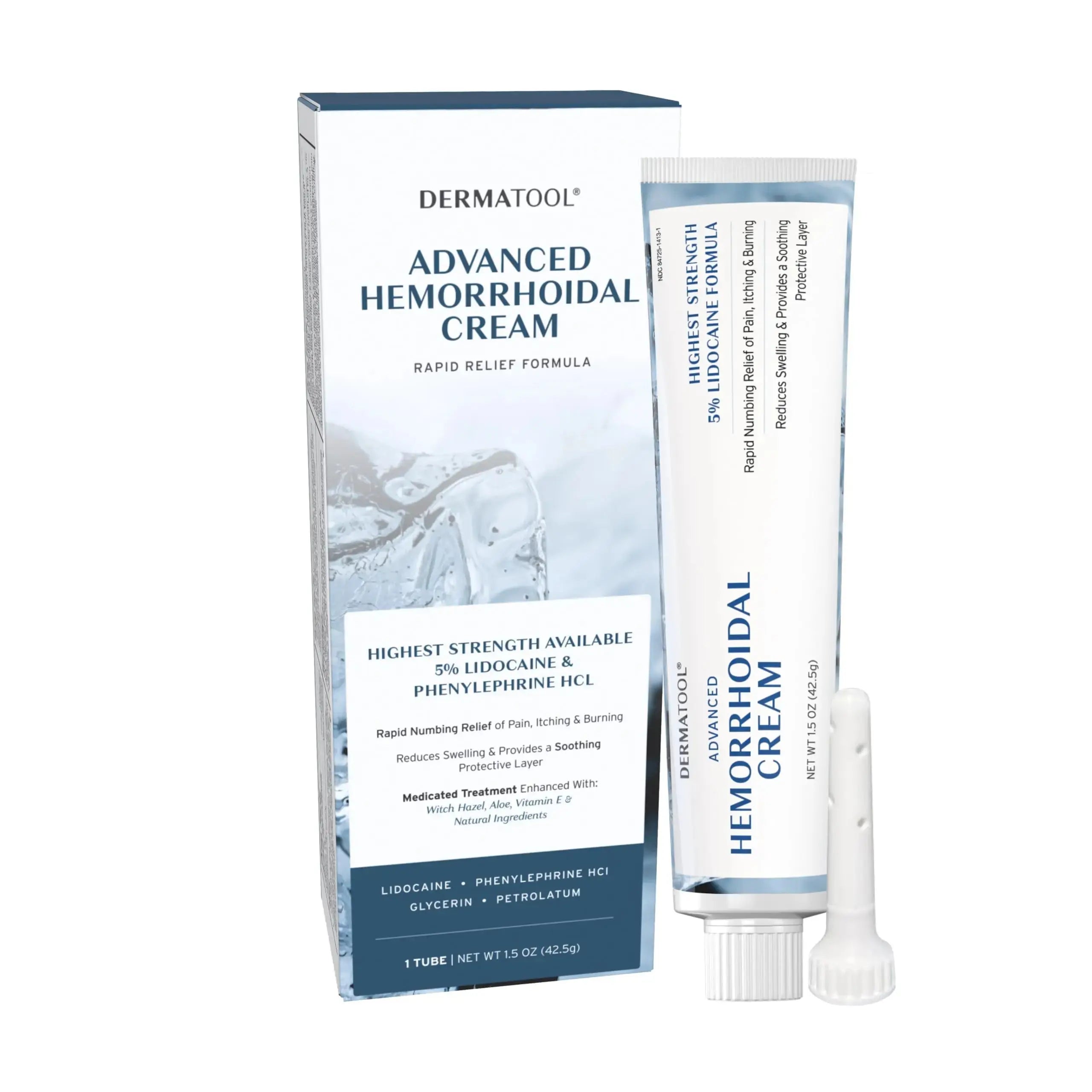 Hemorrhoid Treatment - Advanced Hemorrhoid Cream 5% Lidocaine & Phenylephrine - Hemorrhoid Shrinking Treatment - Rapid Relief of Pain, Swelling, Bleeding, Itching and Burning - Fissure & Hemorrhoids DERMATOOLAu supplements