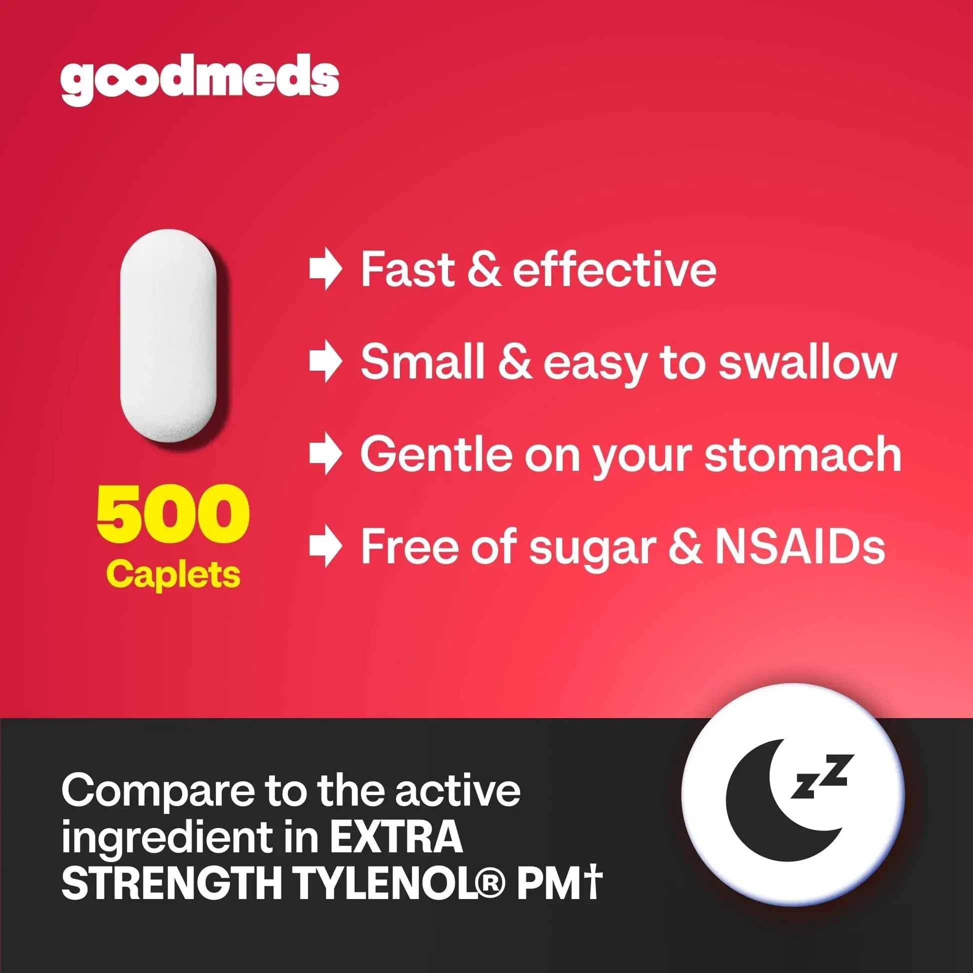 GoodMeds Compare to Tylenol PM PM Pain Reliever & Sleep Aid, Generic Acetaminophen 500mg, Fast-Acting, Extra Strength for Headaches, Migraines, Aches | Non-Habit Forming (375 Count) GoodMedsAu supplements