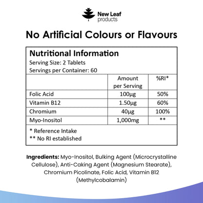 Myo-Inositol PCOS Supplement - Myo Inositol Tablets PCOS Supplement Enriched NEW LEAF PRODUCTSUS supplements