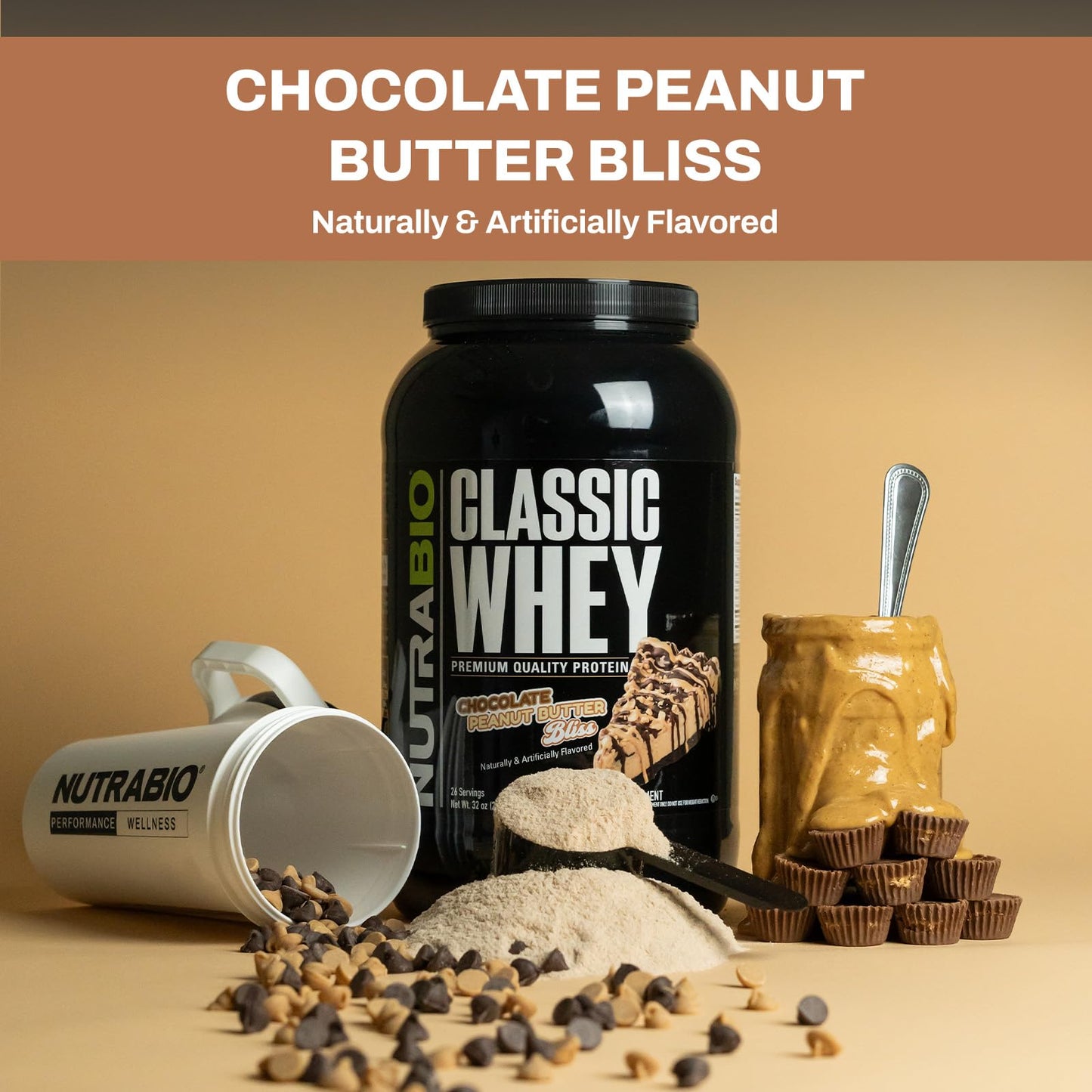 NutraBio Classic Whey Protein Powder- Full-Spectrum Amino Acid Profile - No Fillers NutraBioUS supplements