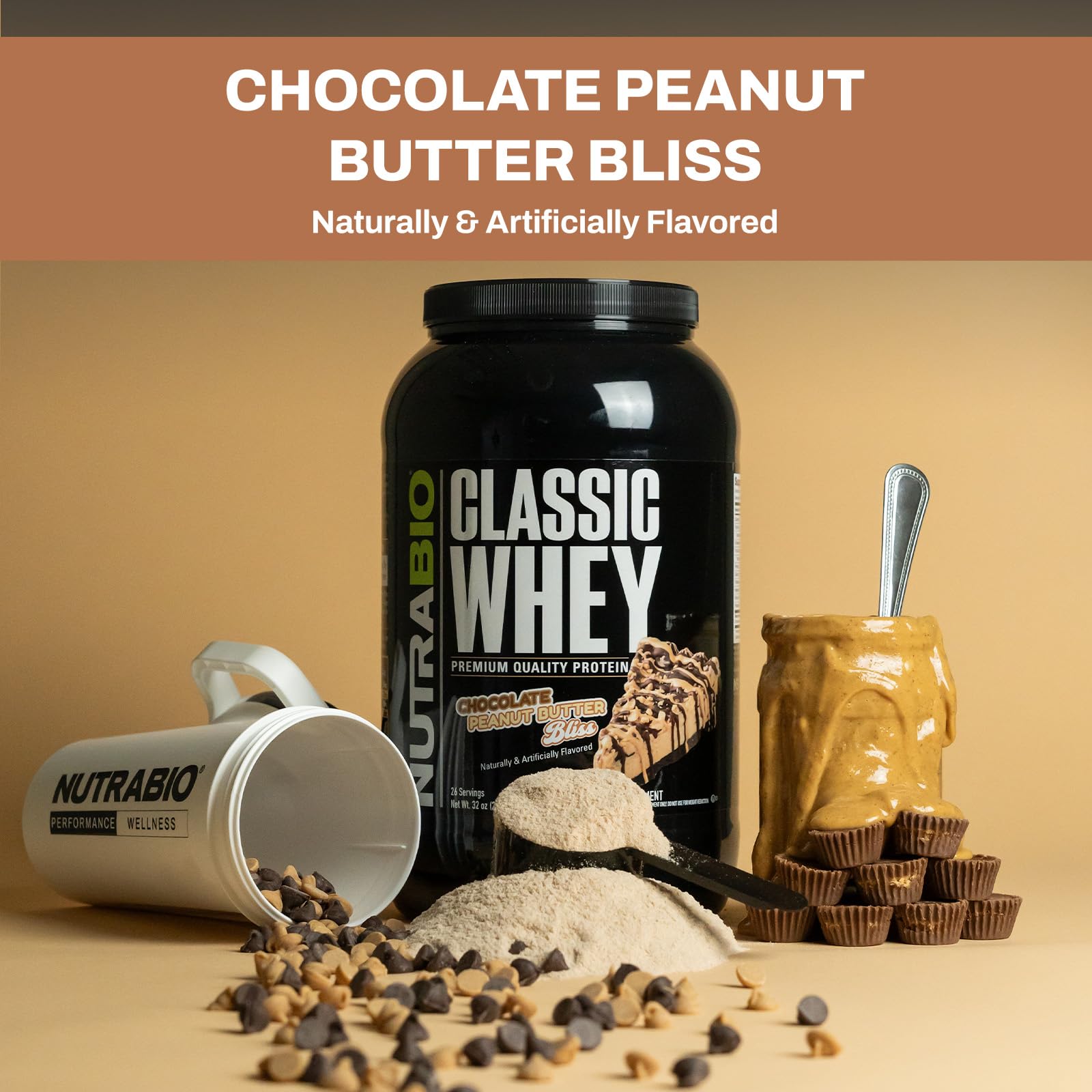 NutraBio Classic Whey Protein Powder- Full-Spectrum Amino Acid Profile - No Fillers NutraBioUS supplements