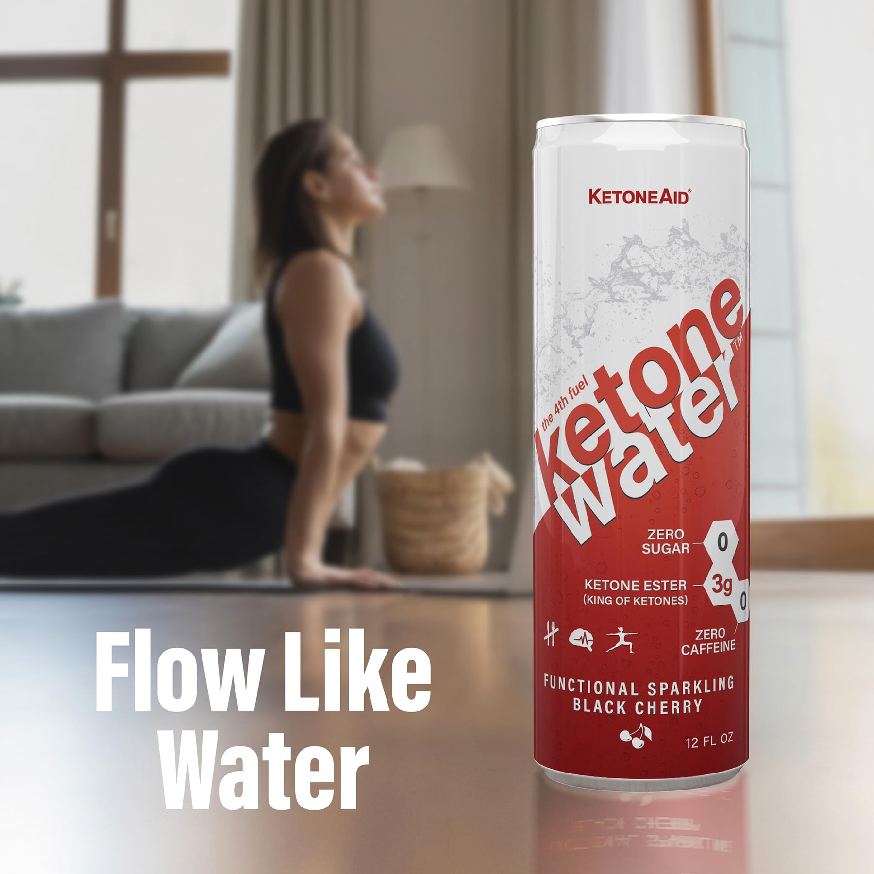KetoneWater | Functional Sparkling Water w/Ketone Ester (3 Grams) | Black Cherry Flavor KetoneAidAu supplements