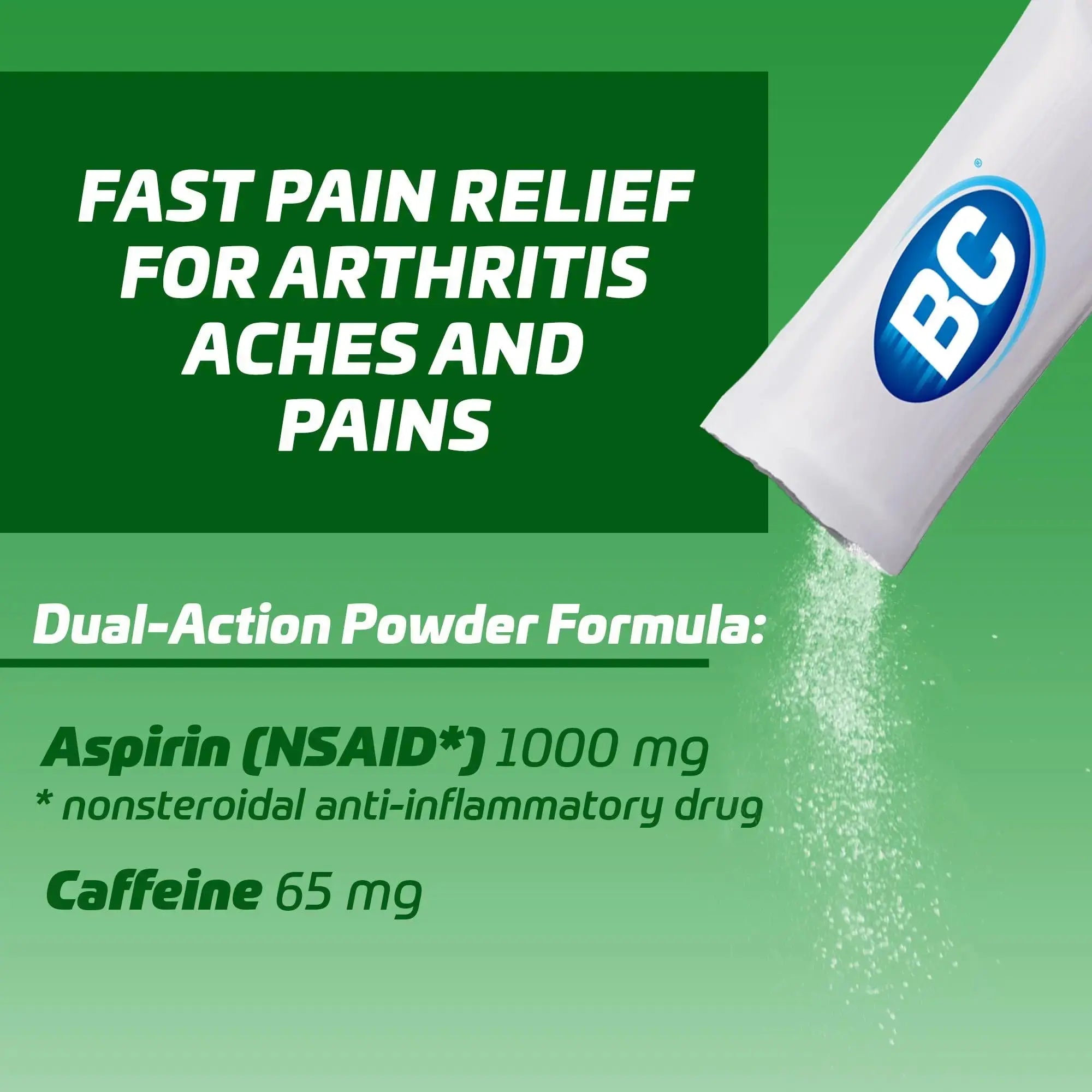 BC Powder | Fast Pain Relief | Arthritis | Aspirin (NSAID) & Caffeine | 50 Count and BC Powder | Fast Pain Relief | Aspirin (NSAID) & Caffeine | 50 Count BCAu supplements