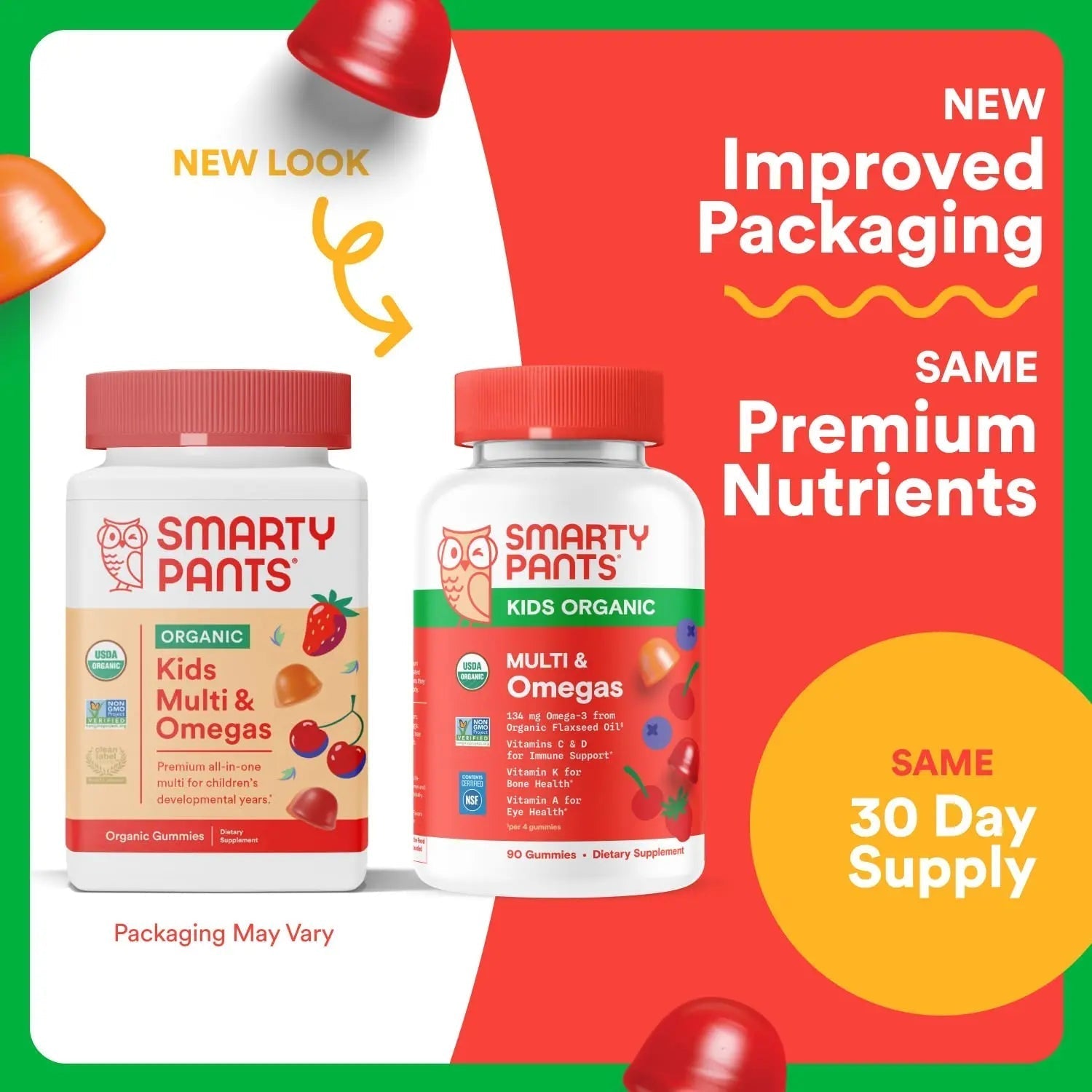 SmartyPants Organic Kids Multivitamin Gummies: Omega 3 (ALA), Vitamin D3, C, Vitamin B12, B6, A, K & Zinc for Immune Support, Biotin SmartyPantsAu supplements