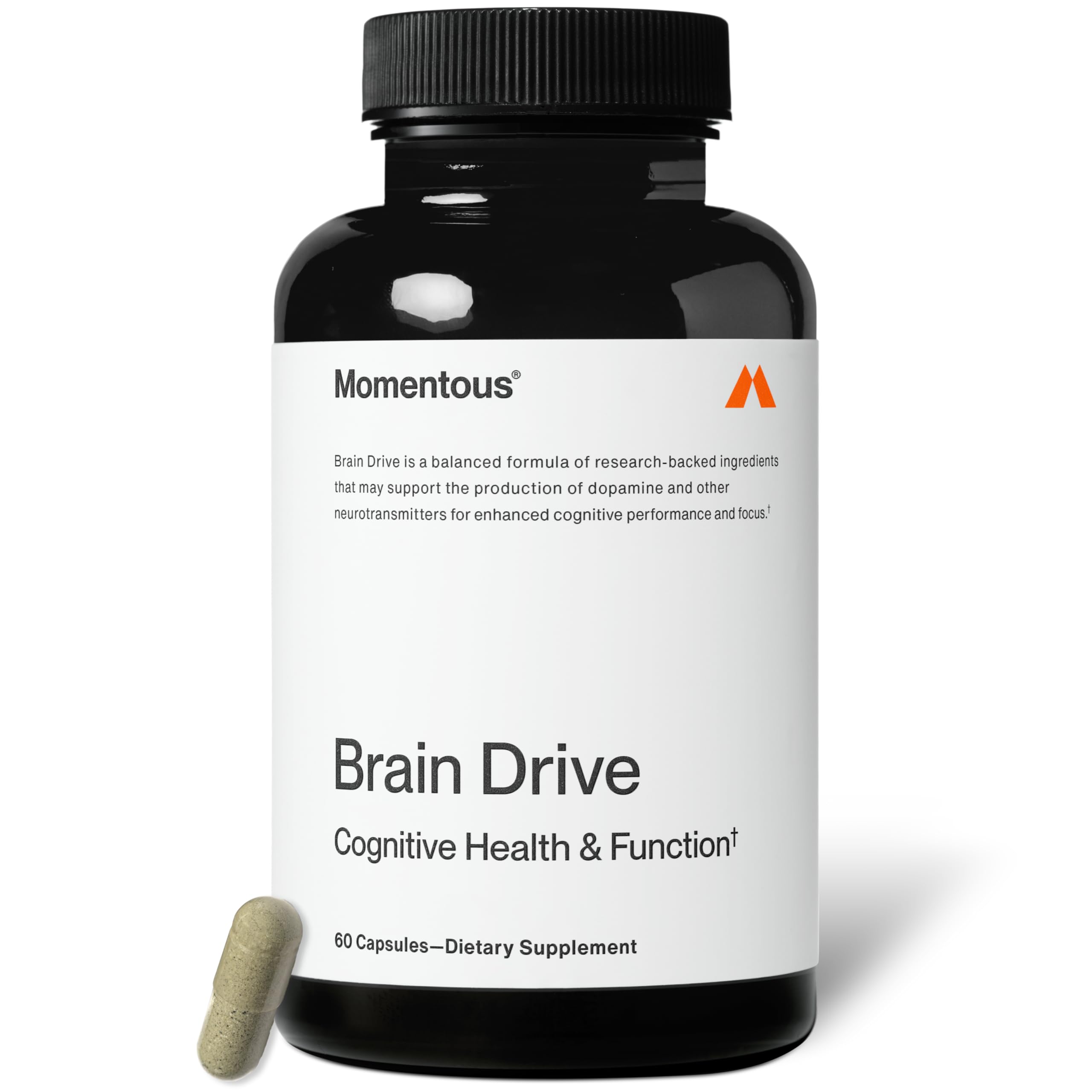 Momentous Brain Drive Nootropic Supplement - Brain Supplement for Memory & Focus Support - NSF Certified for Sport - GMO- & Gluten-Free - 30 Servings MomentousAu supplements