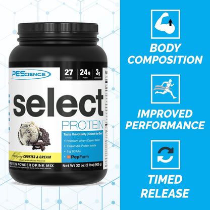 PEScience Select Protein, Cookies and Cream, 27 Serving, Premium Whey and Casein PEScienceUS supplements