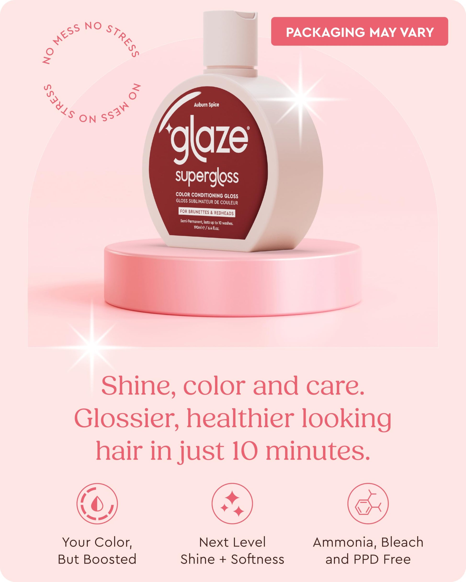 Glaze Color Conditioning Gloss - Tinted Moisturizer for Brown or Red Hair, Boosts Color and Shine, Repairs Damage - Auburn Spice, 6.4 oz glazeAu supplements