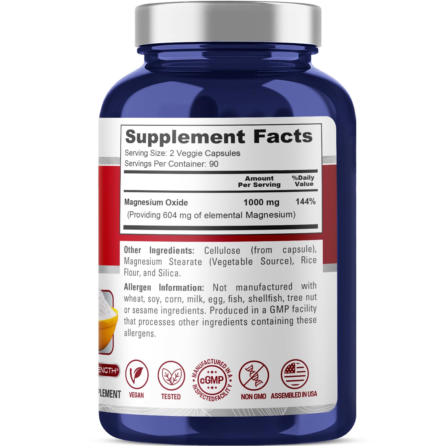 NusaPure Magnesium Oxide 1,000mg per Serving 180 Veggie Caps (Non-GMO, Vegan) NusaPureAu supplements