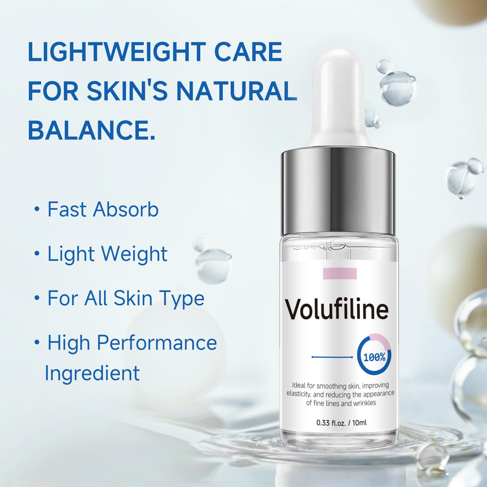 Volufiline Serum, Volufiline Under Eye Serum, Cosmetic Grade Ampoule for Skin Elasticity Improvement, Face & Body Fine Lines, Hydrating Texture, 10ml*2 GUDE GUDEAu supplements