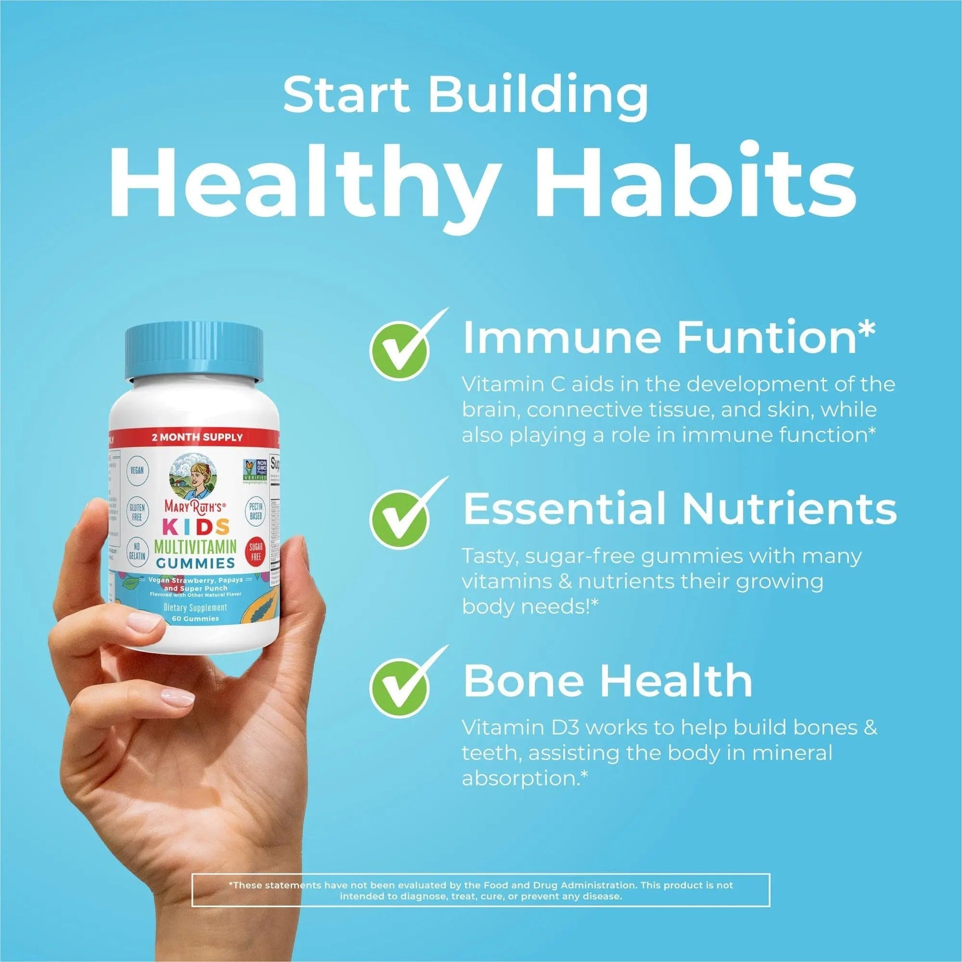 MaryRuth Organics Multivitamin and Probiotic Gummies (Strawberry) for Kids | Clean Label Project Verified® | Vitamins for Gut Health MARYRUTH'SAu supplements