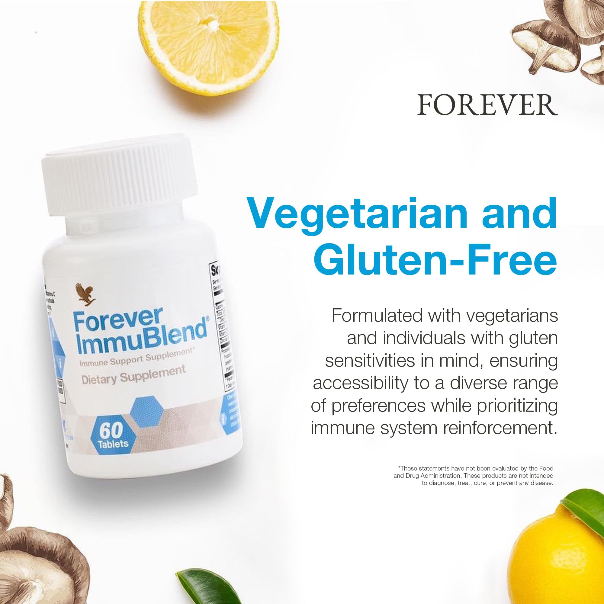 Forever Living - Forever ImmuBlend® Immune Support Supplement – Includes Botanicals, Vitamins D & C, Maitake & Shiitake Mushrooms – 60 Tablets Forever Living ProductsAu supplements