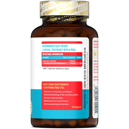 Wellgard Magnesium Glycinate, Mag 1200, High Strength Magnesium Bisglycinate WellgardUS supplements