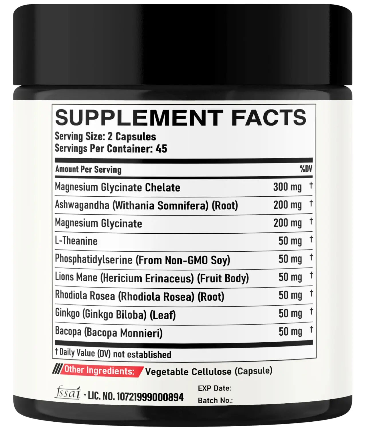 DEDICAD 9in1 Cortisol Supplement - Ashwagandha and Magnesium Glycinate and Chelate - Brain Health & Restful Night & Mood Balance - 90 Capsules Supply 45 Days DEDICADnz supplements