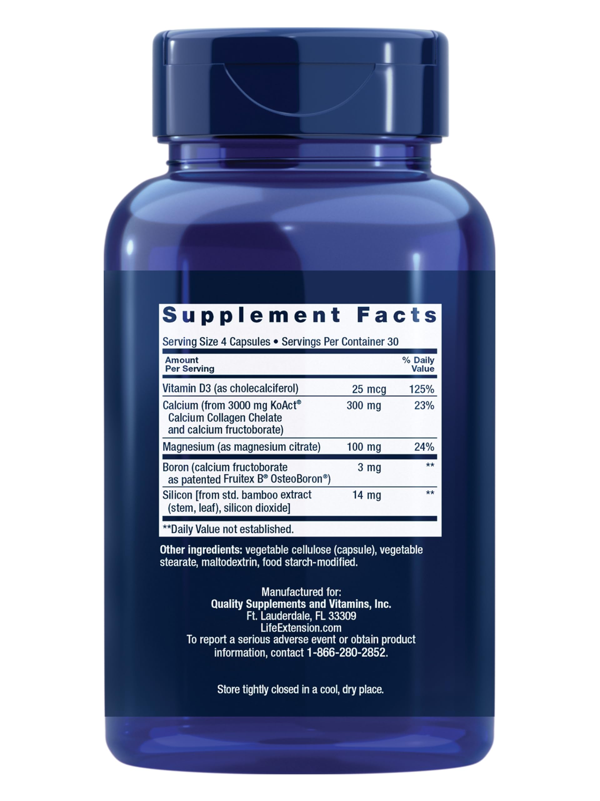 Life Extension Bone Strength Collagen Formula, Calcium Collagen chelate, Calcium fructoborate, Vitamin D3, Magnesium Citrate, Silicon, Boron, Gluten-Free, Non-GMO, 120 Capsules Life ExtensionAu supplements