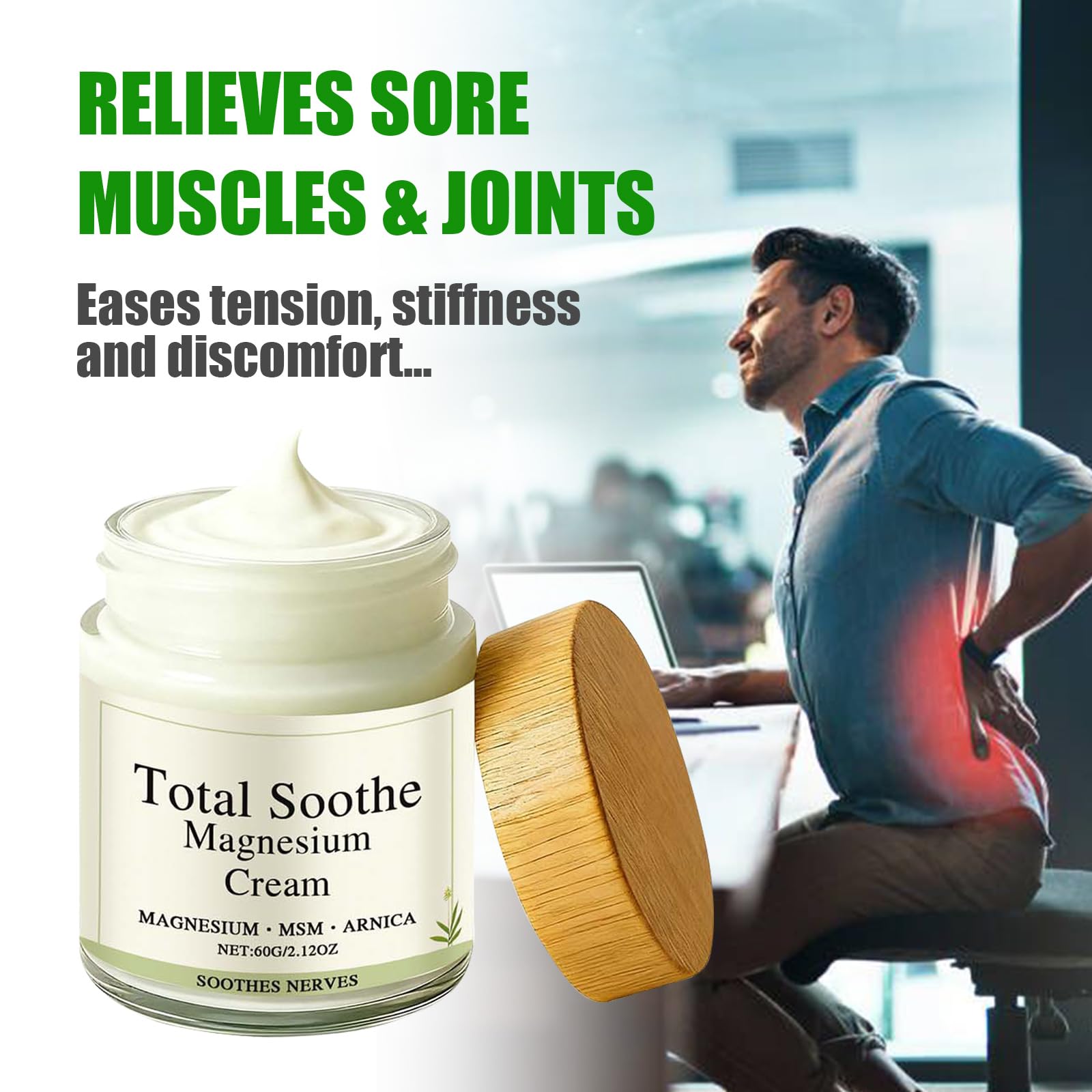 TotalRelief Magnesium Cream - MSM & Arnica – Fast Absorbing, Joint Relief Cream with Mineral Delivery Formula,Non-Greasy Topical for Everyday Joint & Muscle Comfort GenericAu supplements