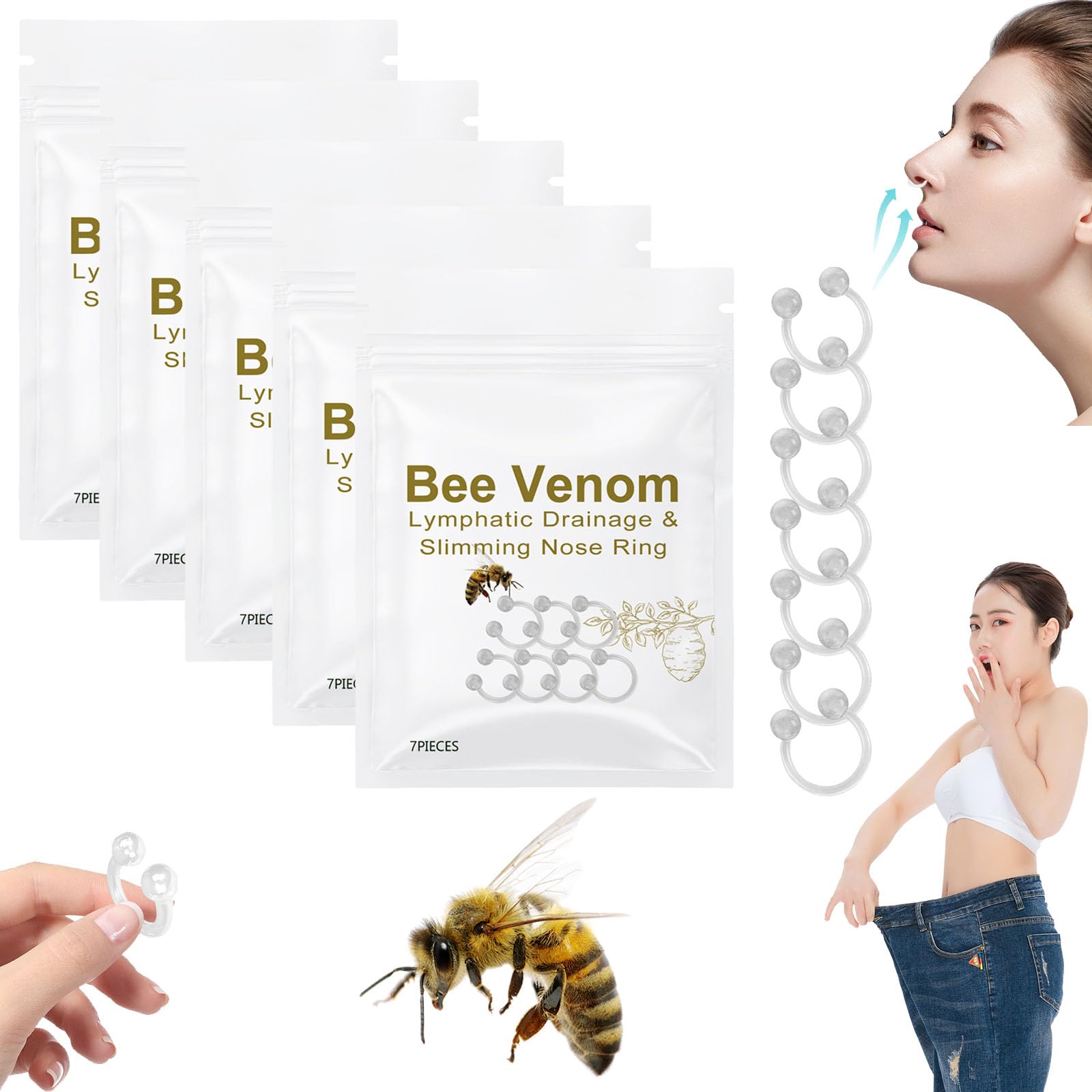 Bee Venom Lymphatic Drainage Nose Ring, Bee Venom Slimming Nose Ring, Bee Venom Lymphatic Drainage GenericAu supplements