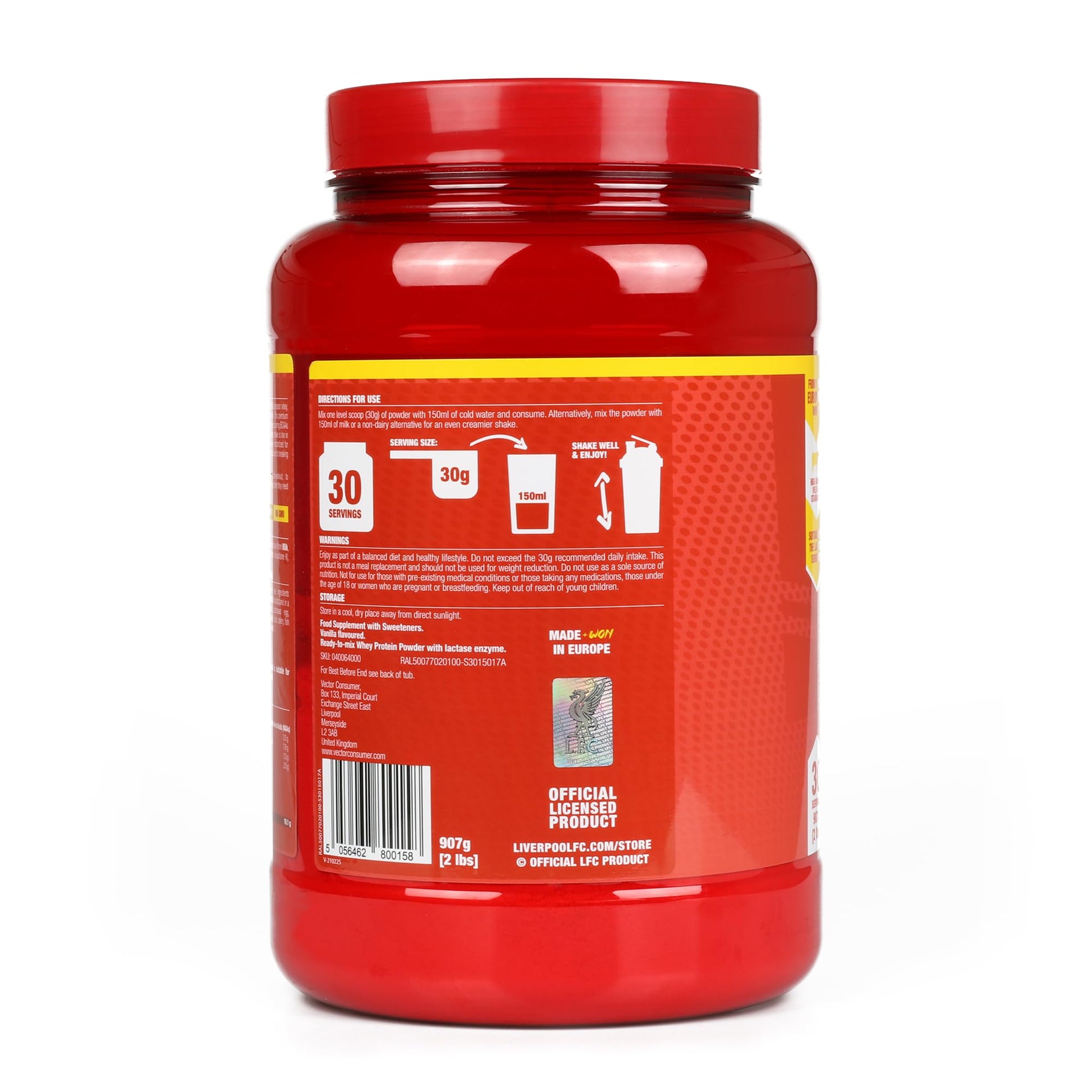 LFC Whey Protein Powder Strawberry Flavour 908g 15.5g Naturally-Occurring BCAAs 21g Protein Vector ConsumerAu supplements
