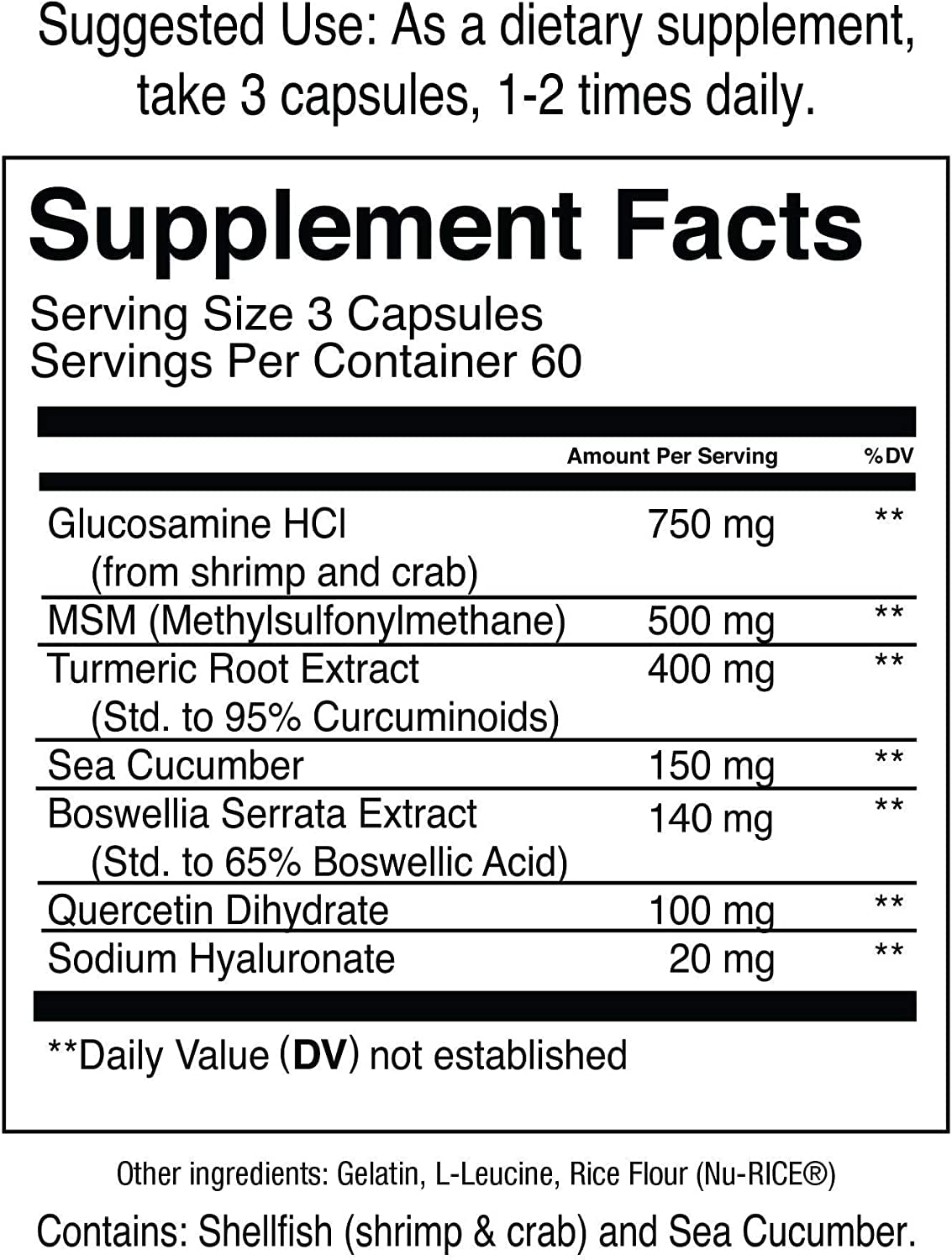 Jocko Fuel Joint Support Supplement - Glucosamine MSM for Joint Pain, Mobility, & Flexibility w/Turmeric & Boswellia (180 Capsules) Jocko FuelAu supplements