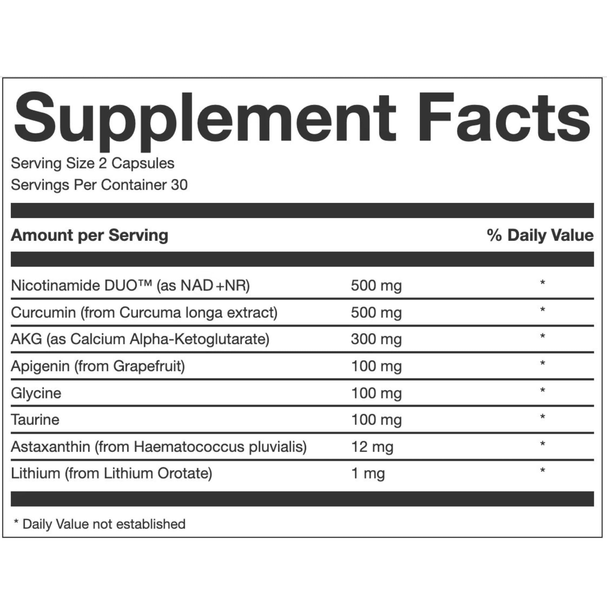 PERPETUA.LIFE AEON Longevity Complex White, Supplement with Curcumin, NMN (Nicotinamide Mononucleotide), AKG, Glycine & Taurine, Supports Healthy Aging, Energy & Immune System, Vegan, 60 Capsules PERPETUA.LIFEAu supplements
