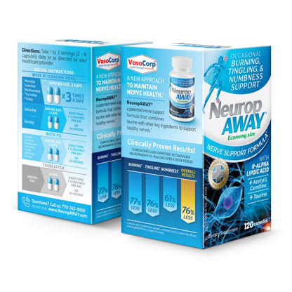 NeuropAWAY Nerve Support Formula, a Patented, Clinically Proven Formula to Strengthen Nerve Health NeuropAWAYUS supplements
