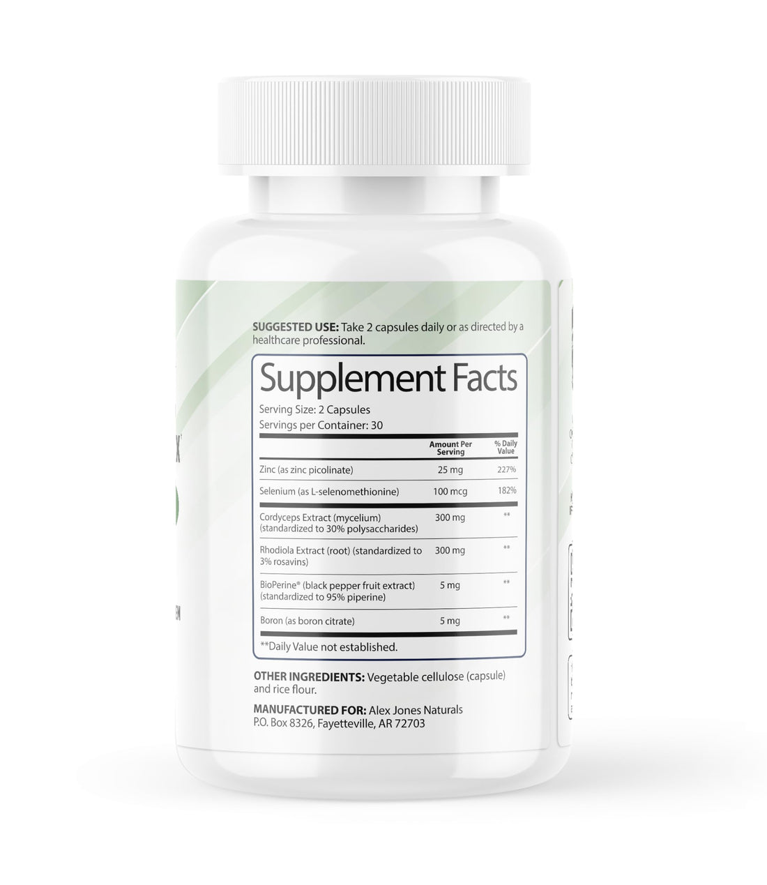 Adaptogenic Mushrooms with Cordyceps & Rhodiola – Daily Blend with Zinc, Selenium & Boron –Vegan Mushroom Capsules Supplement for Active Lifestyles – No Fillers or Additives – 60 Count Alex Jones NaturalsAu supplements