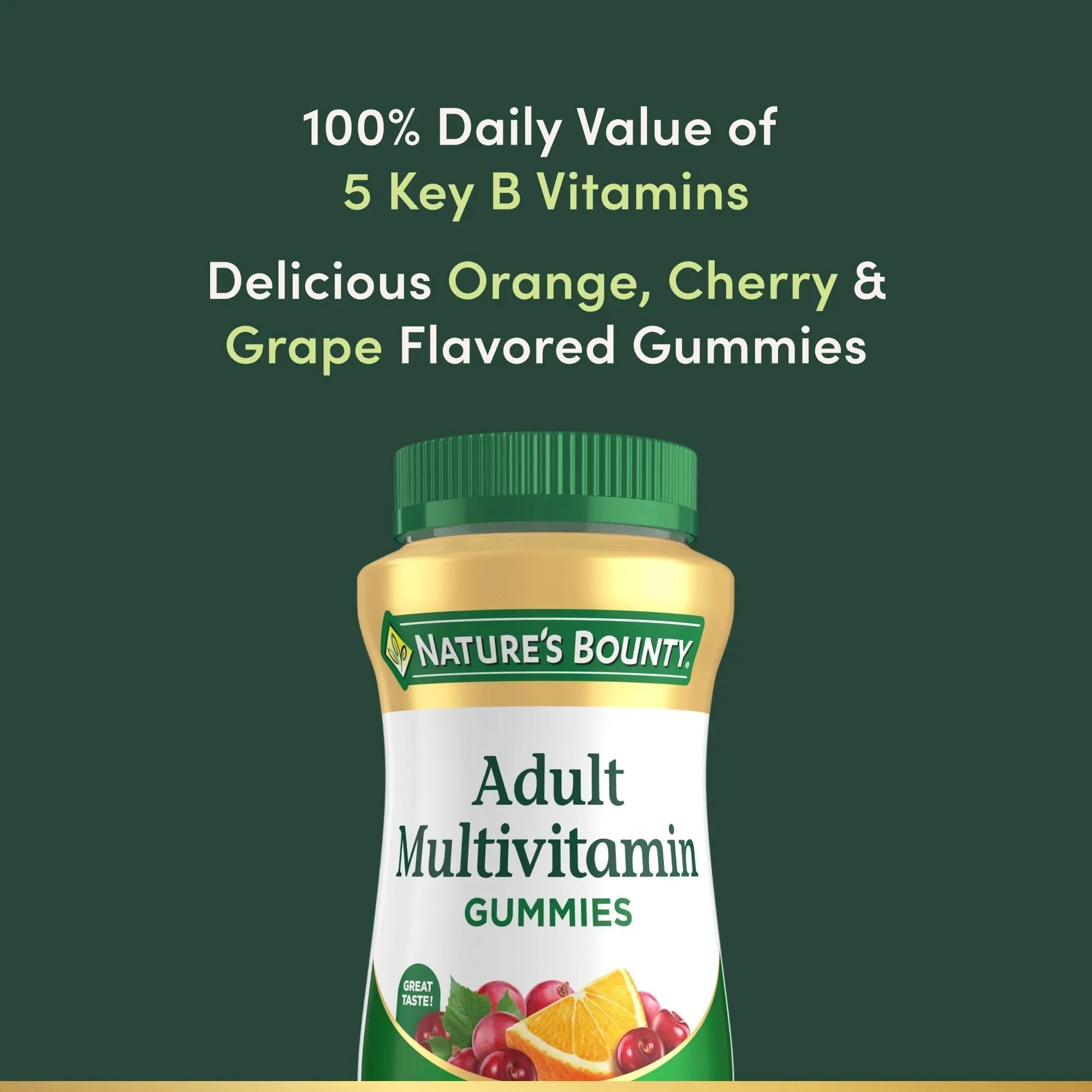 Nature's Bounty Adult Multivitamin Gummies, Vitamin Supplement, Daily Nutritional Needs, Orange, Cherry and Grape Flavor, 75 Gummies Nature's BountyAu supplements