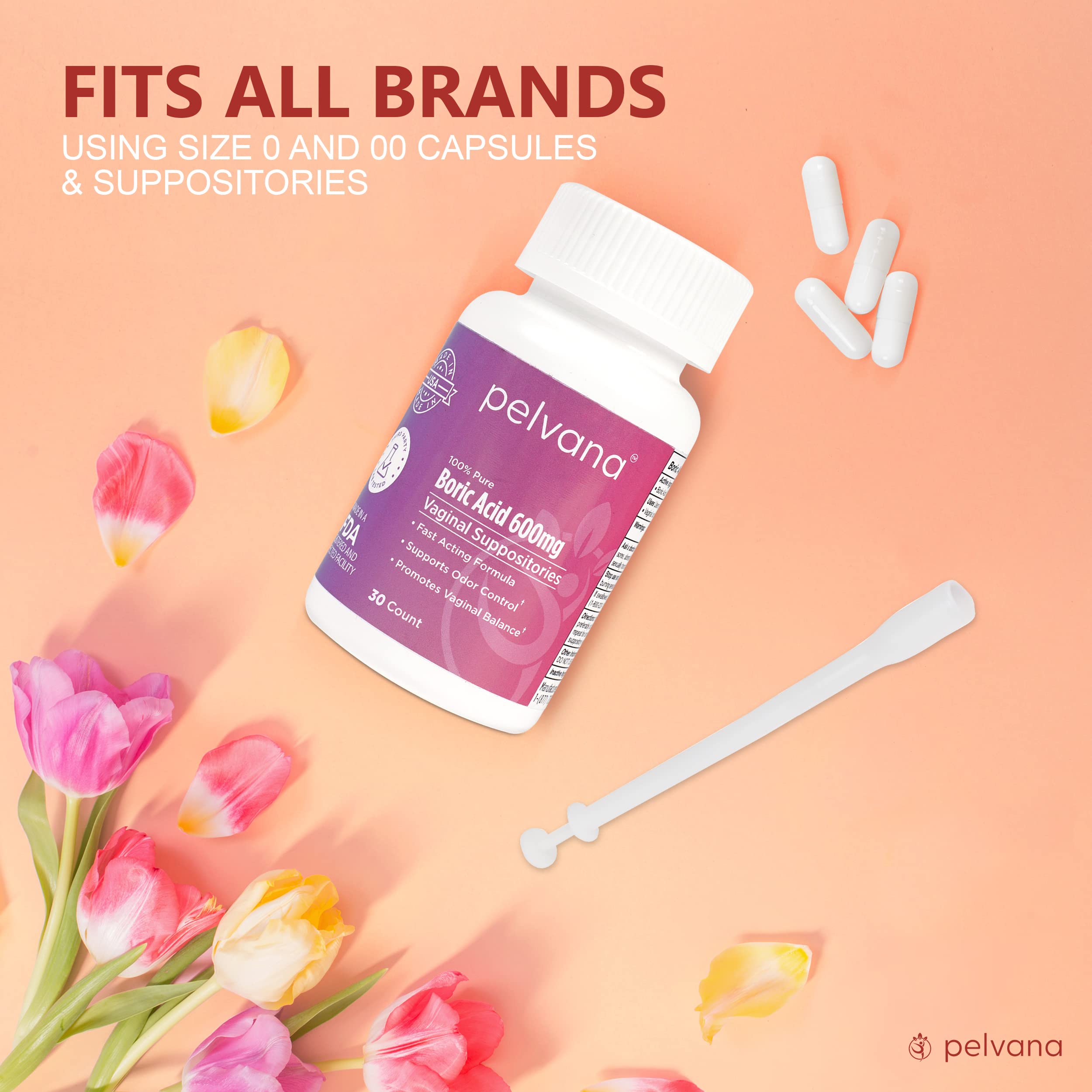 Pelvana Suppository Applicators for Women - (30 Pack) - Fits Size 0 and 00 Capsules - Often Used PelvanaAu supplements