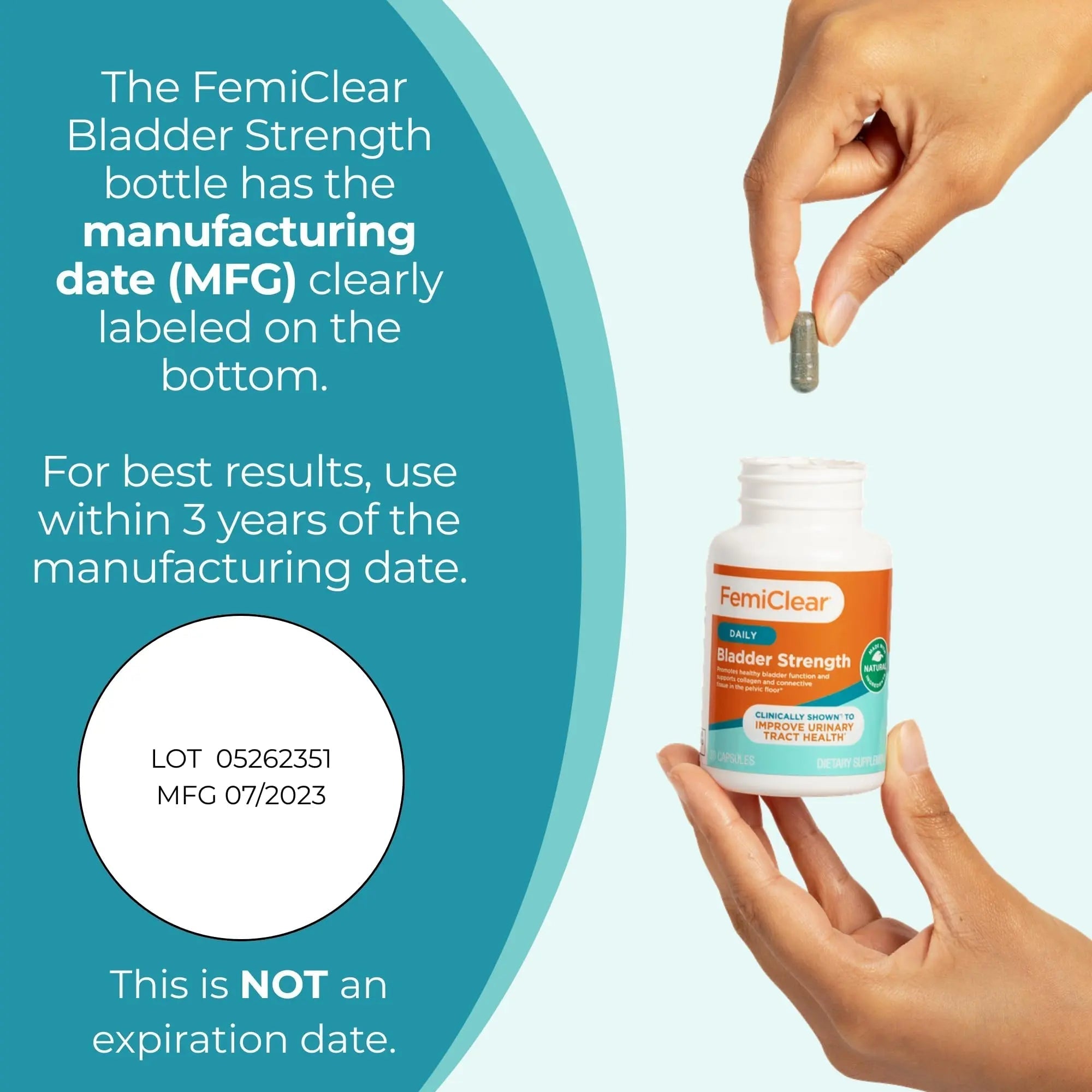 FemiClear Bladder Strength Supplement | Bladder Control & Wellness | 60 Capsules, 30 Day Supply | Made with Natural Ingredients | for Women & Men FemiClearAu supplements